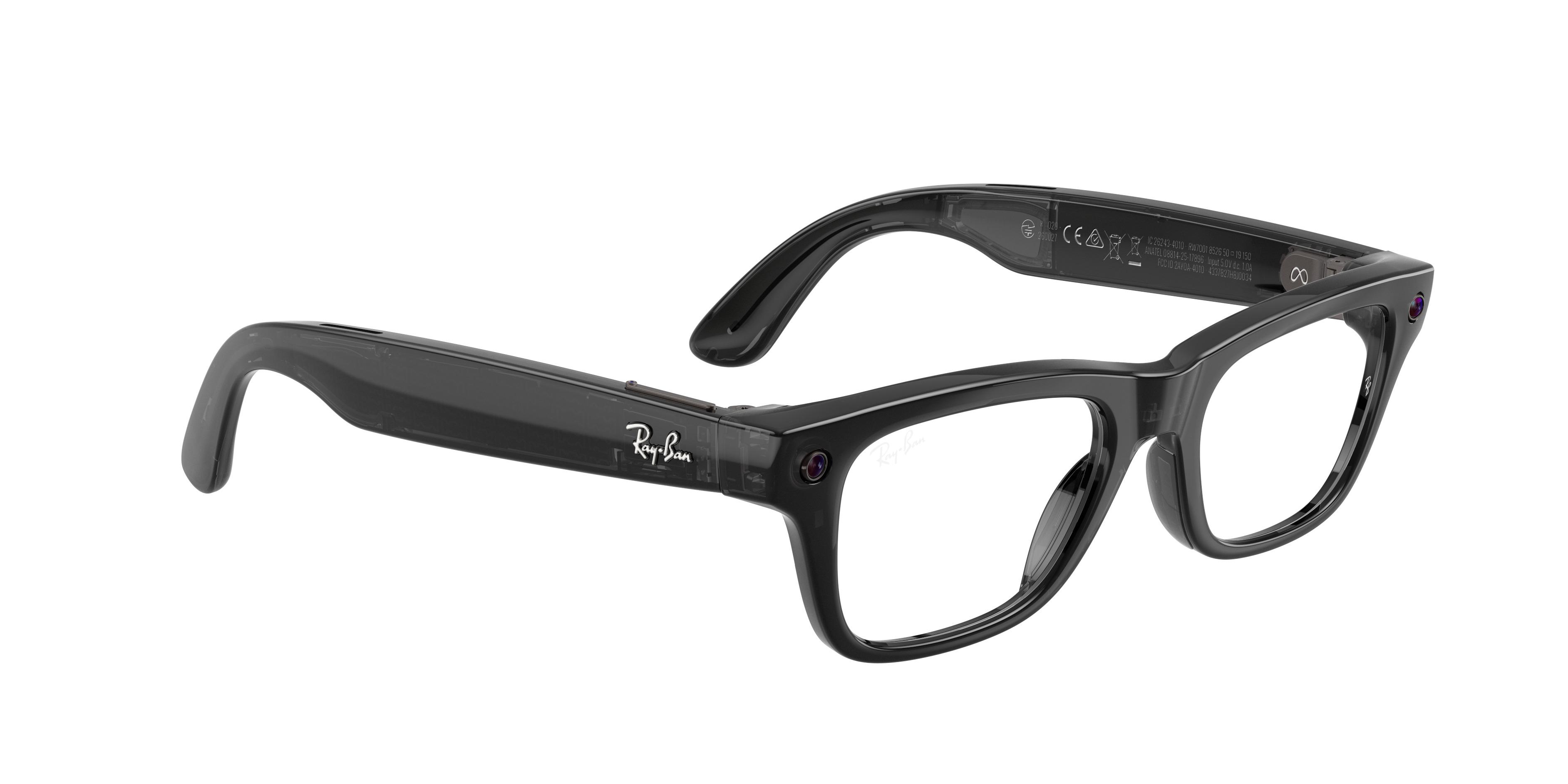 Lunettes de vue Ray-Ban Meta Mixte Noir Rectangle Rw7001 Dessus