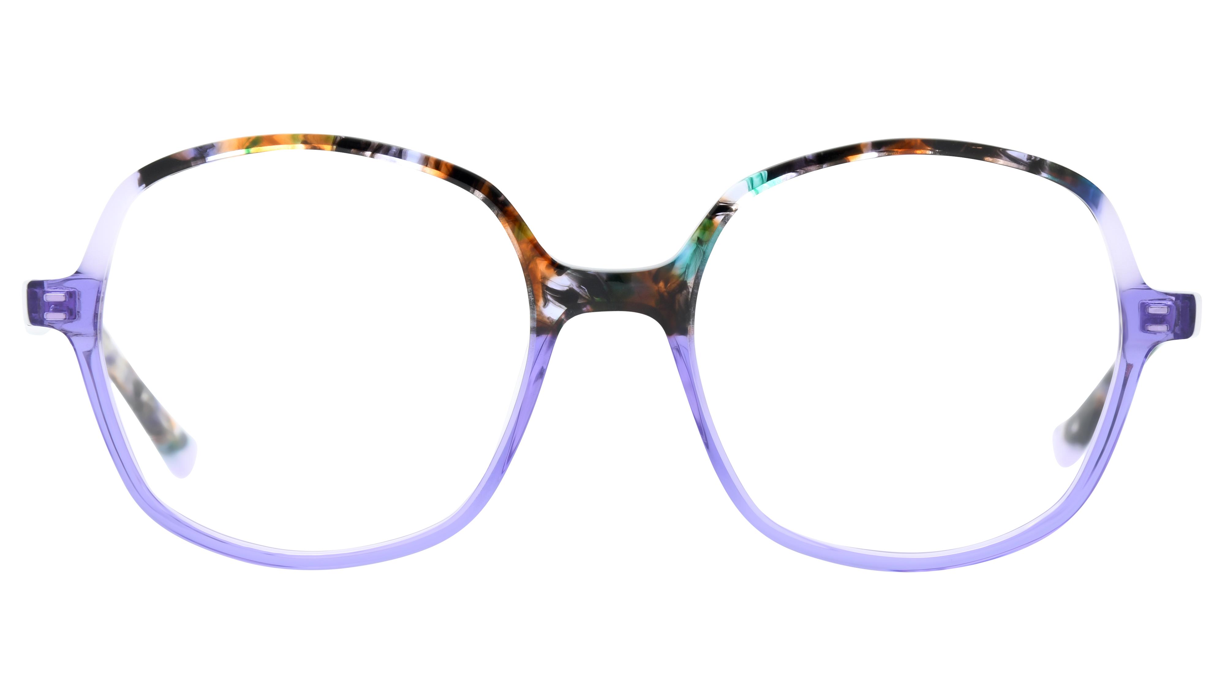 Lunettes de vue Signature Krys Femme Violet Tonneau Kis2603 Face