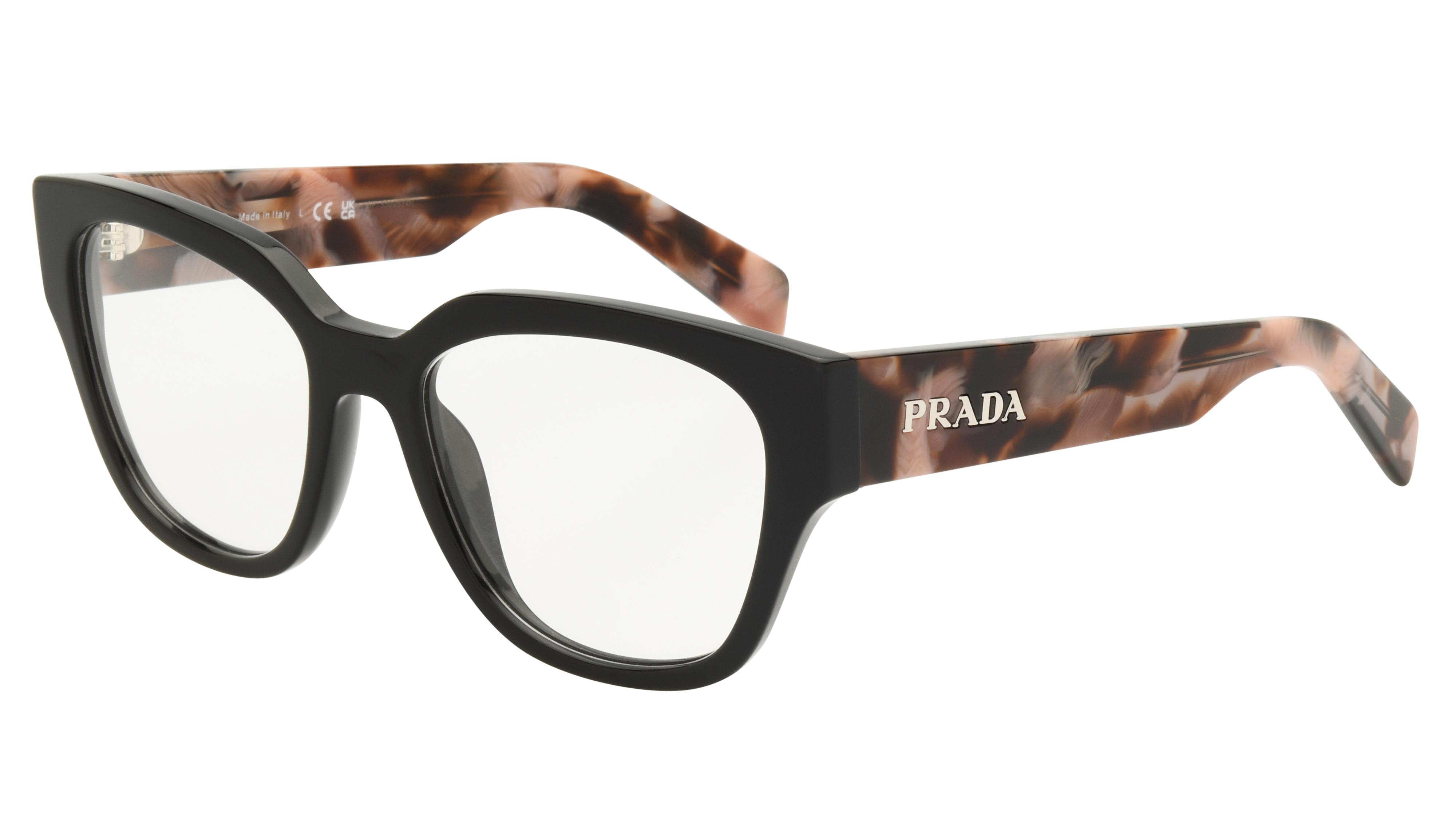 Lunettes de vue Prada Femme Noir Ovale PRC06V Trois-Quart