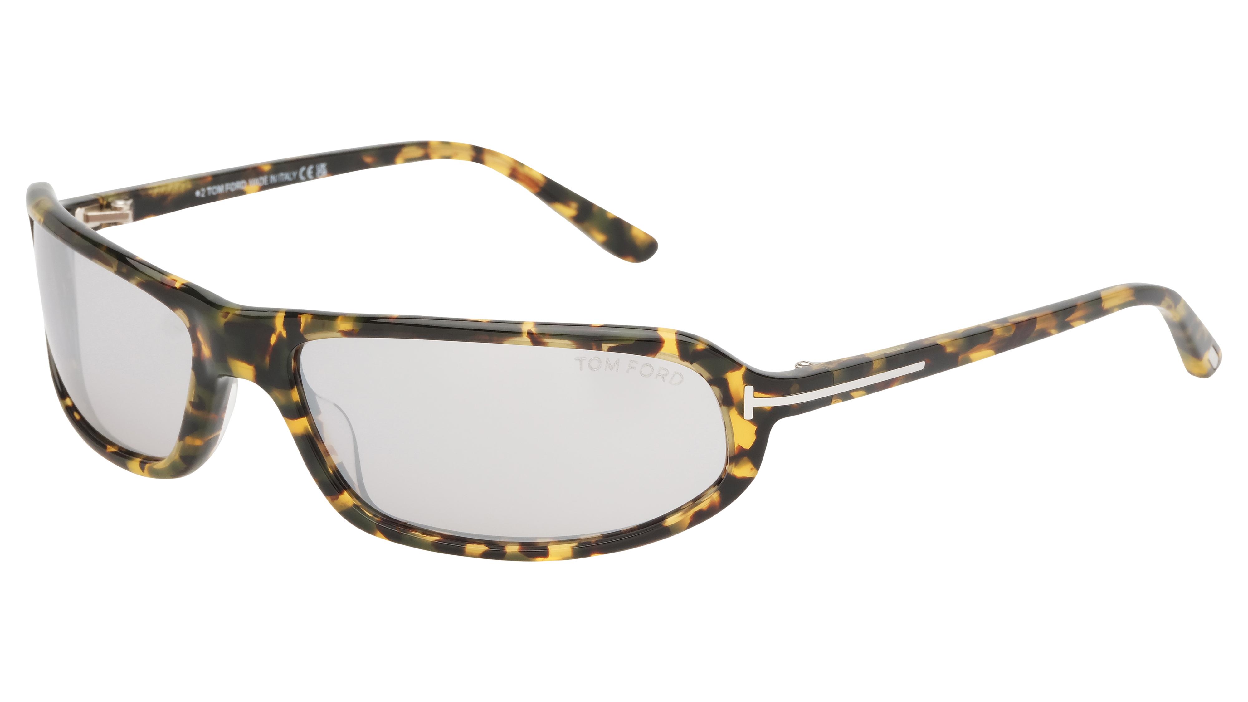 Lunettes de soleil Tom Ford Mixte Écaille Rectangle Ft1400 Trois-Quart
