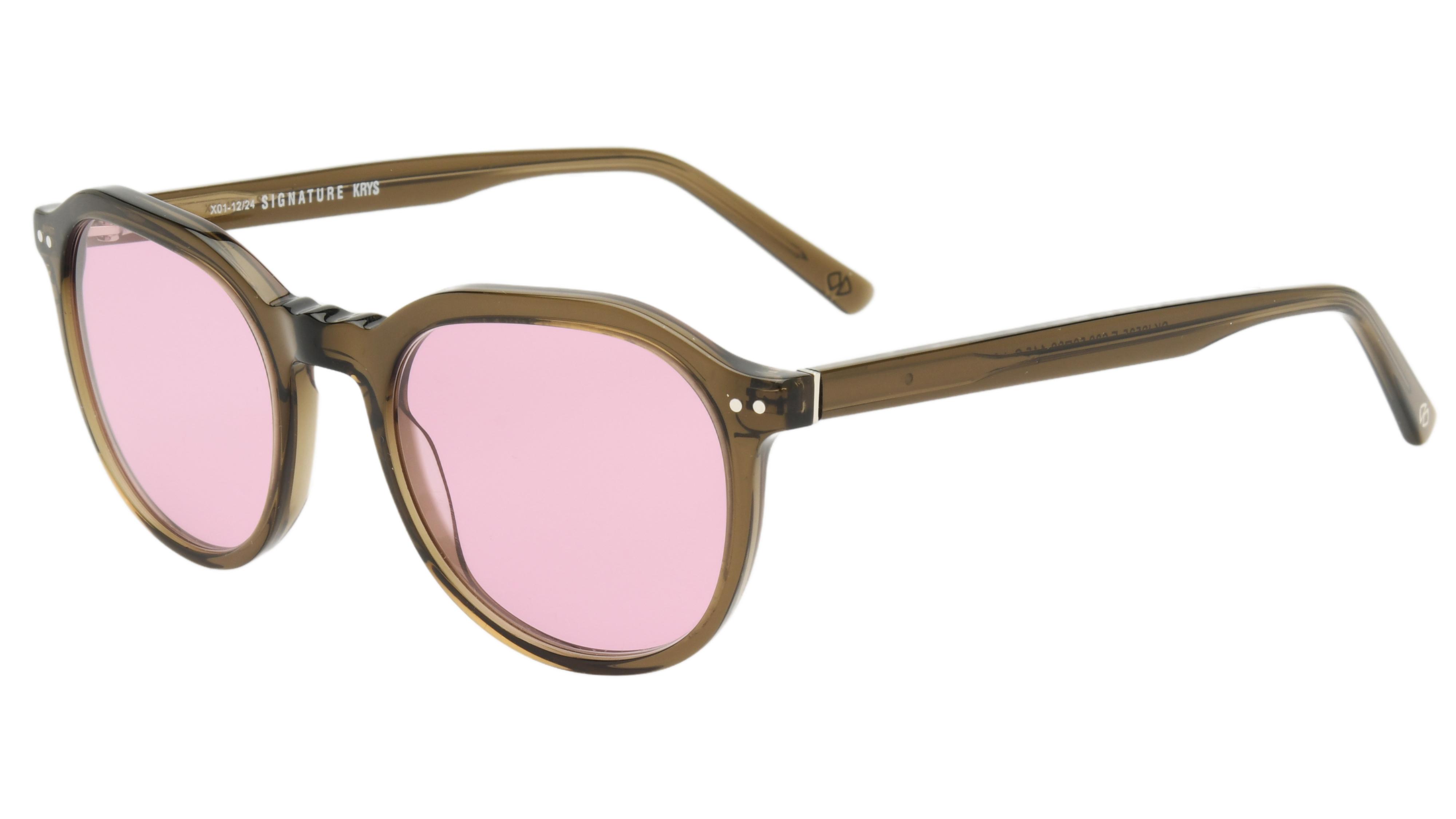 Lunettes de soleil Signature Krys Homme Vert Ronde Skj2535-E Trois-Quart