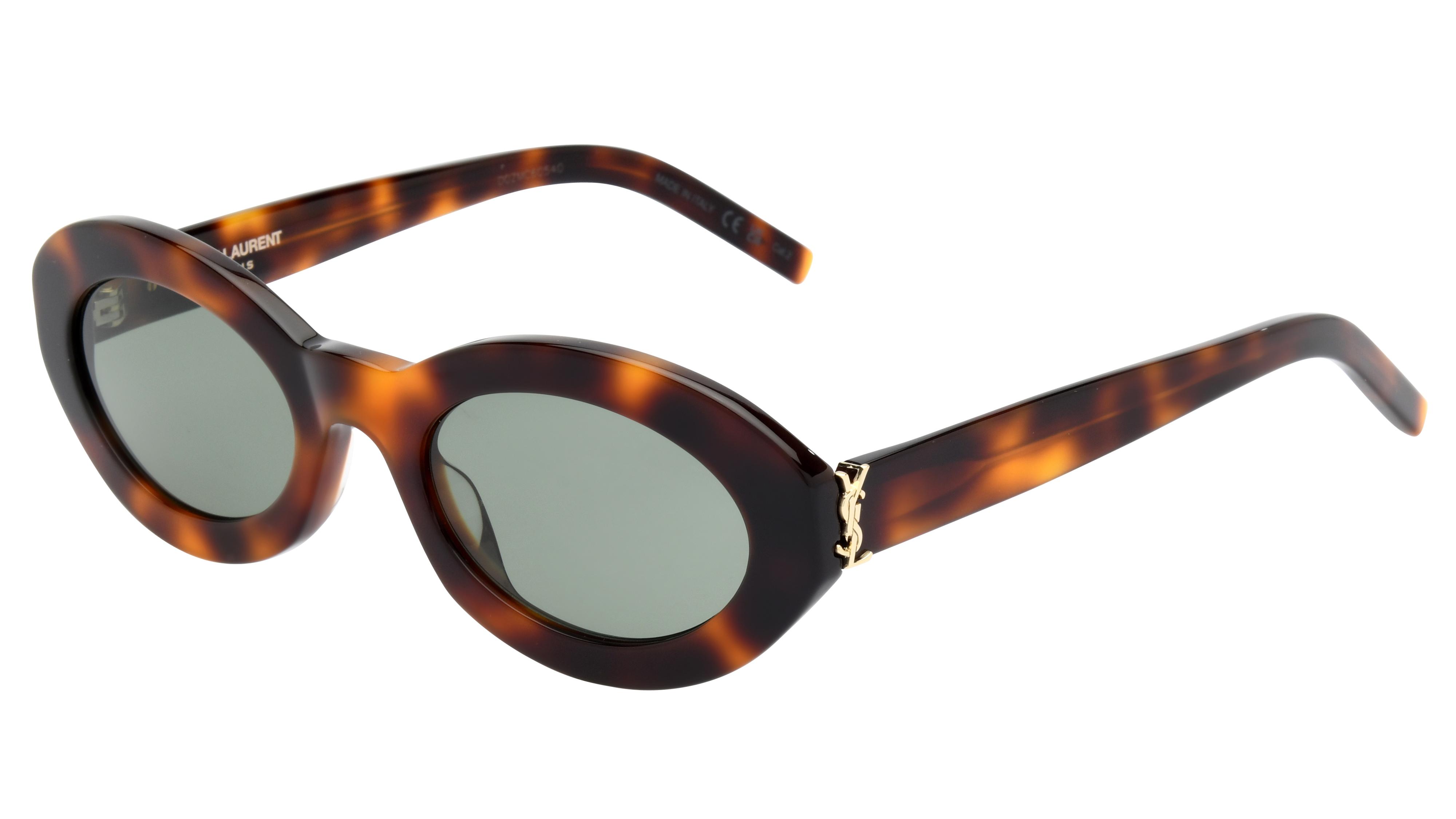 Lunettes de soleil Saint Laurent Slm136 Gris Fonce Cristal Ovale