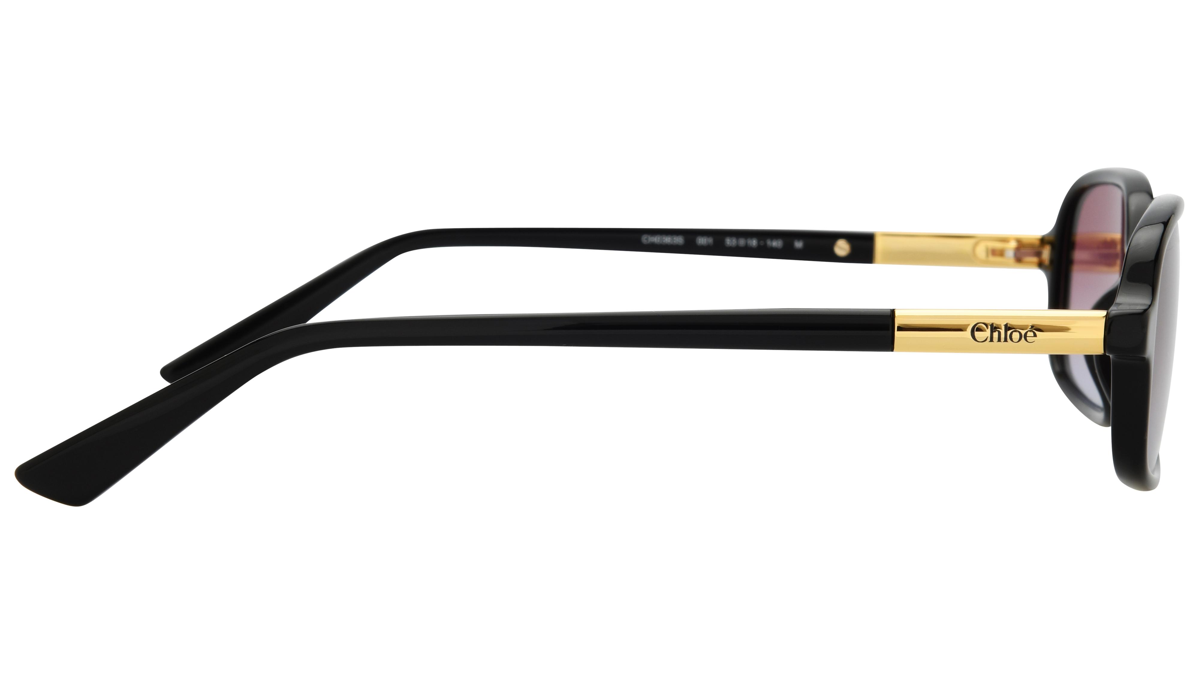 Lunettes de soleil Chloé Femme Noir Rectangle ch0363s Droite