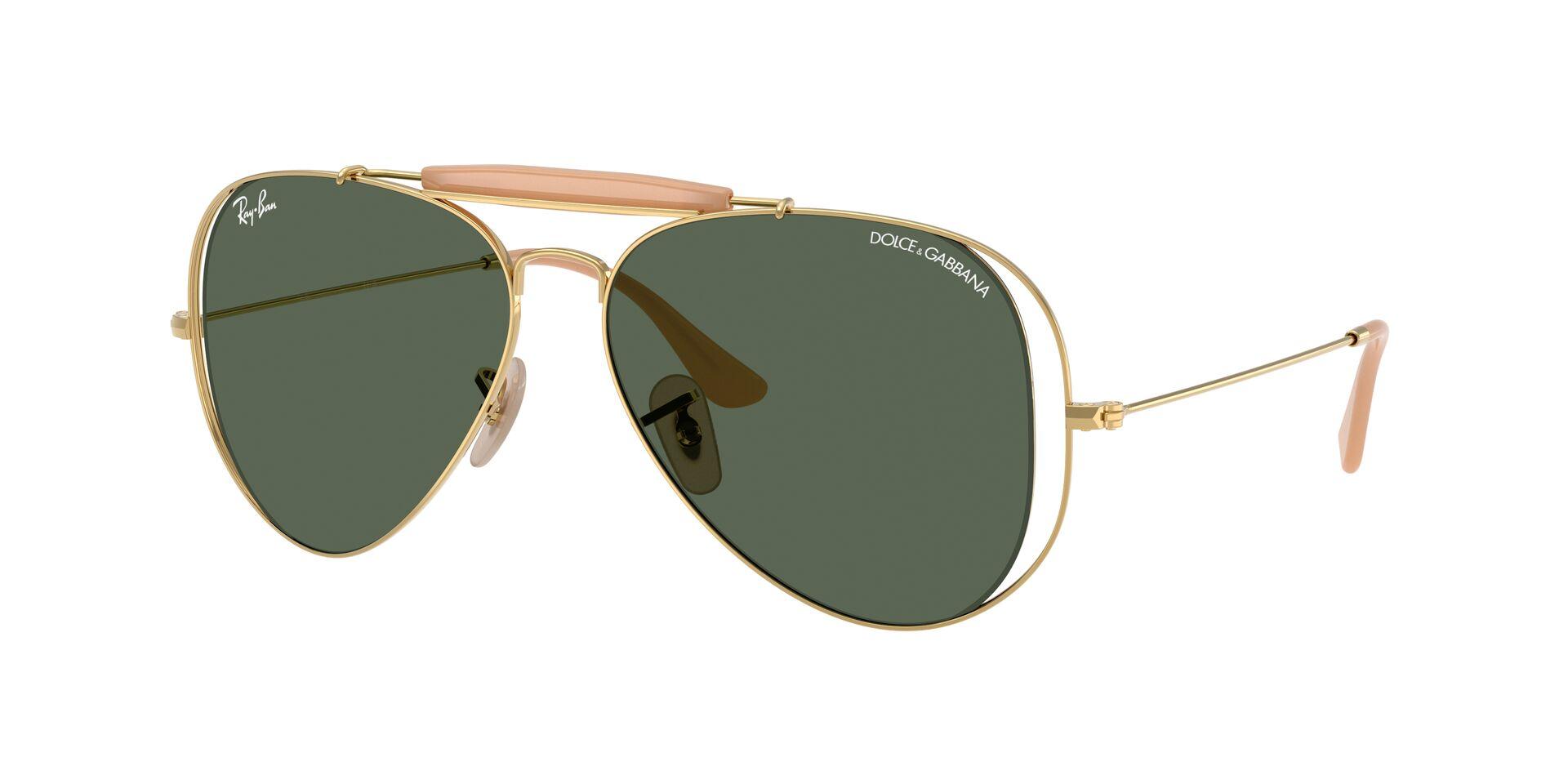 Lunettes de soleil Ray-Ban Mixte Or Aviateur Rb3029M Droite