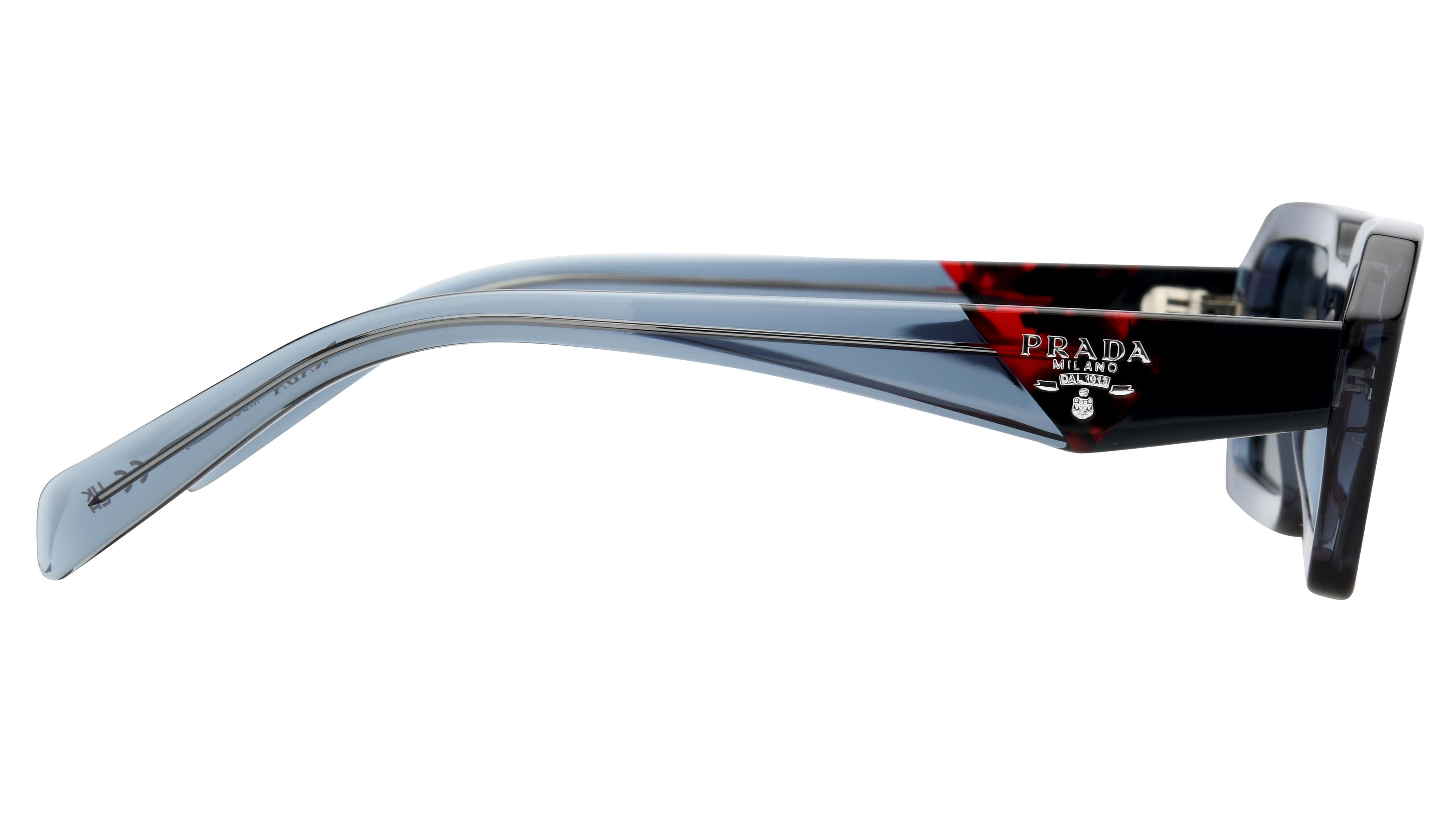 Lunettes de soleil Prada Femme Bleu Rectangle Pra12S Droite