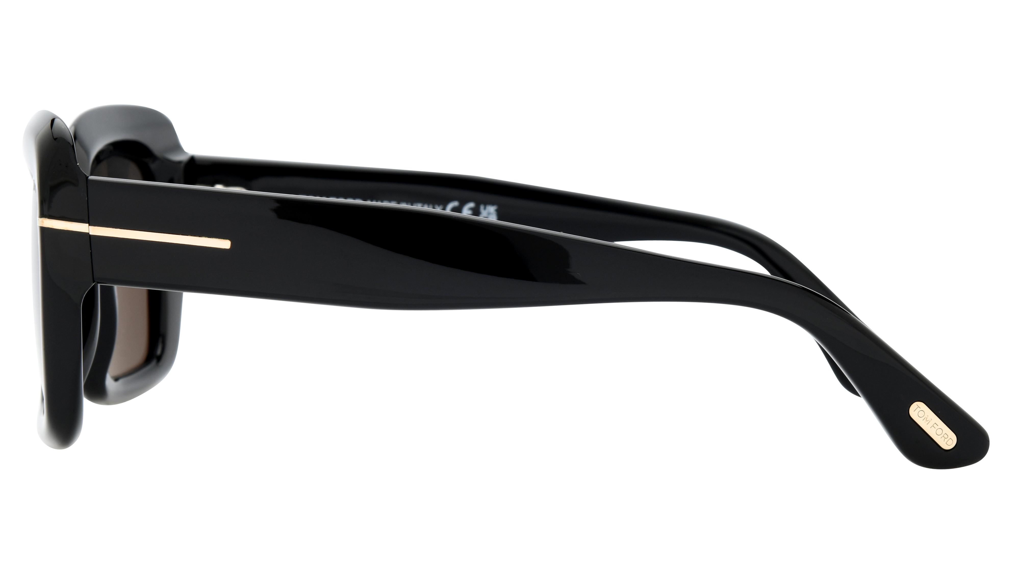 Lunettes de soleil Tom Ford Femme Noir Rectangle FT1318 Gauche