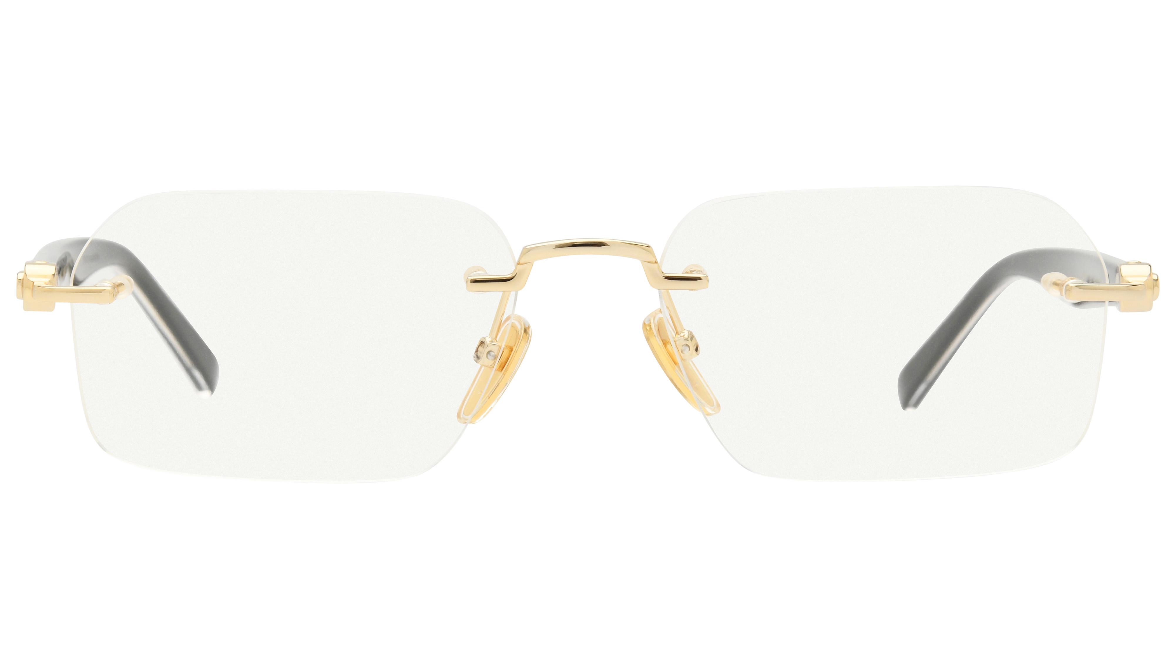 Lunettes de vue Gucci Homme Or Rectangle Gg2260O Face