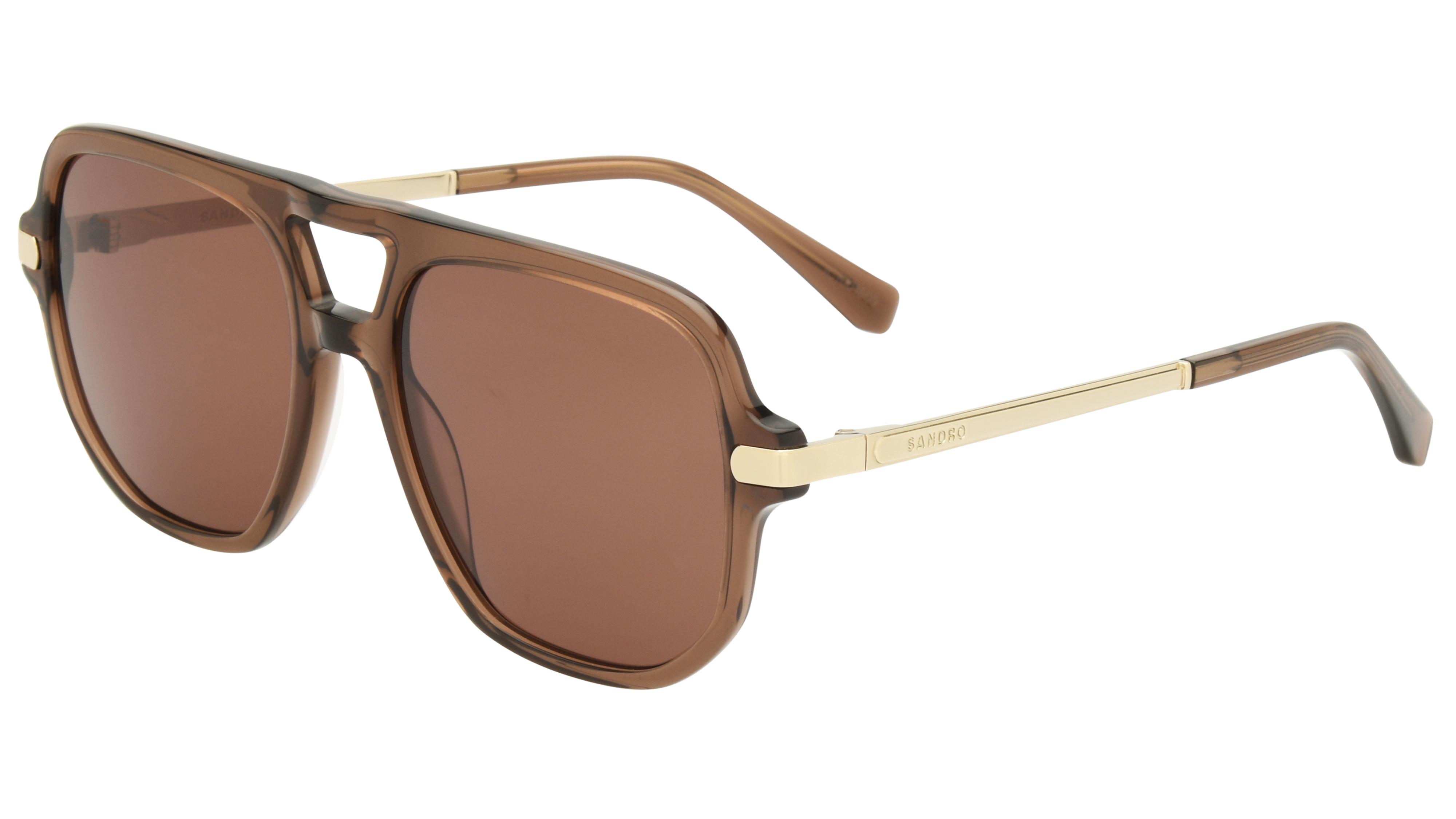 Lunettes de soleil Sandro Femme Marron Aviateur SD6096 Trois-Quart