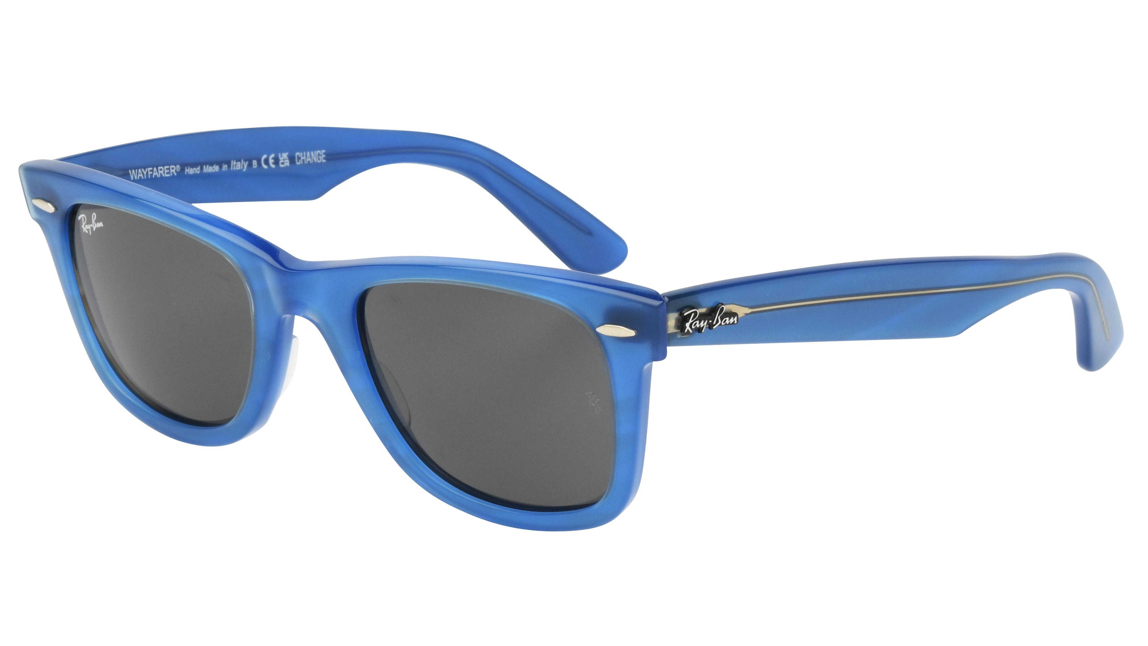 Lunettes de soleil Ray-Ban Mixte Bleu Wayfarer RB2140 Trois-Quart