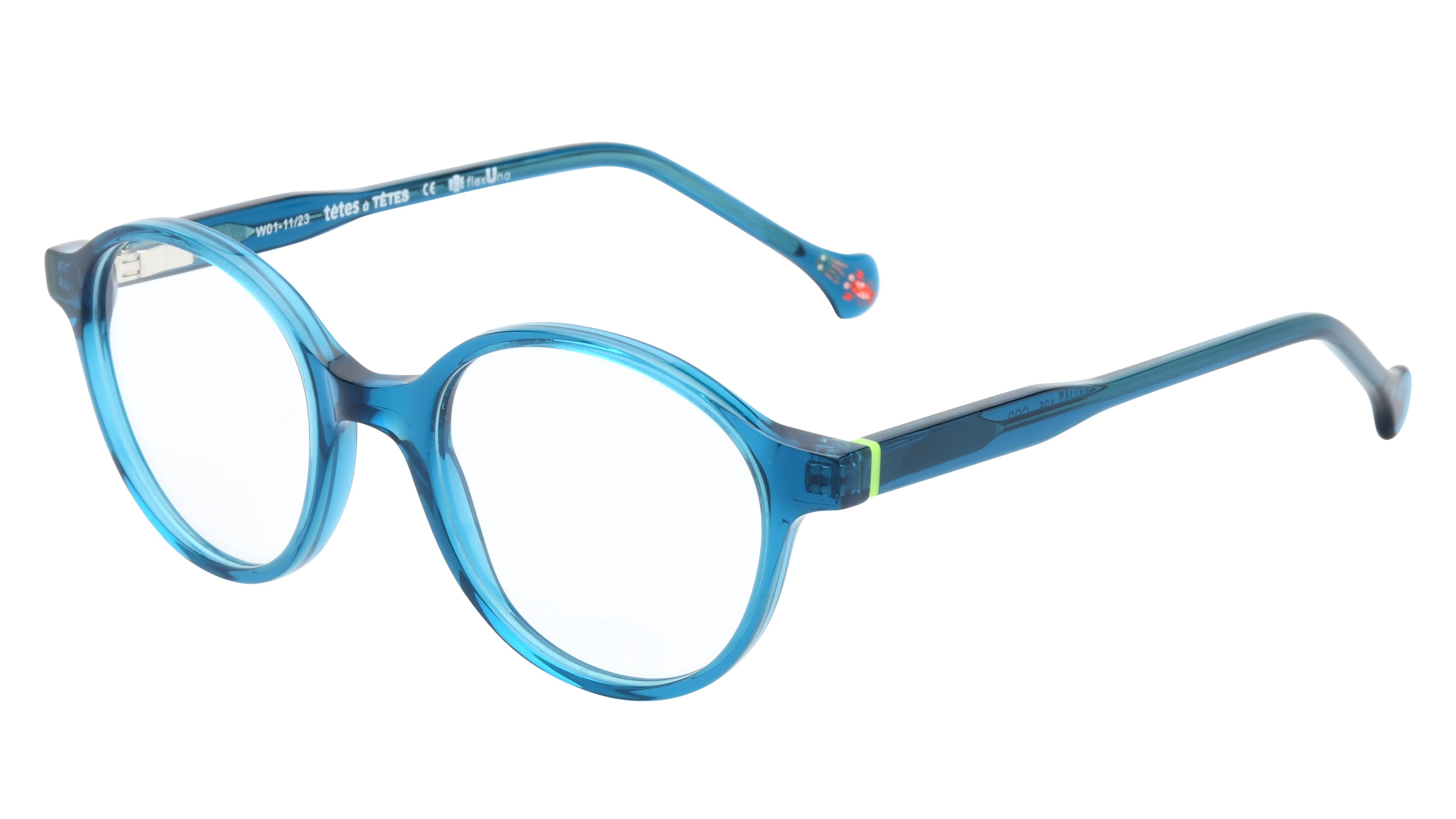 Lunettes de vue têtes à TETES Enfant Bleu Ronde Tat2406E+ Trois-Quart