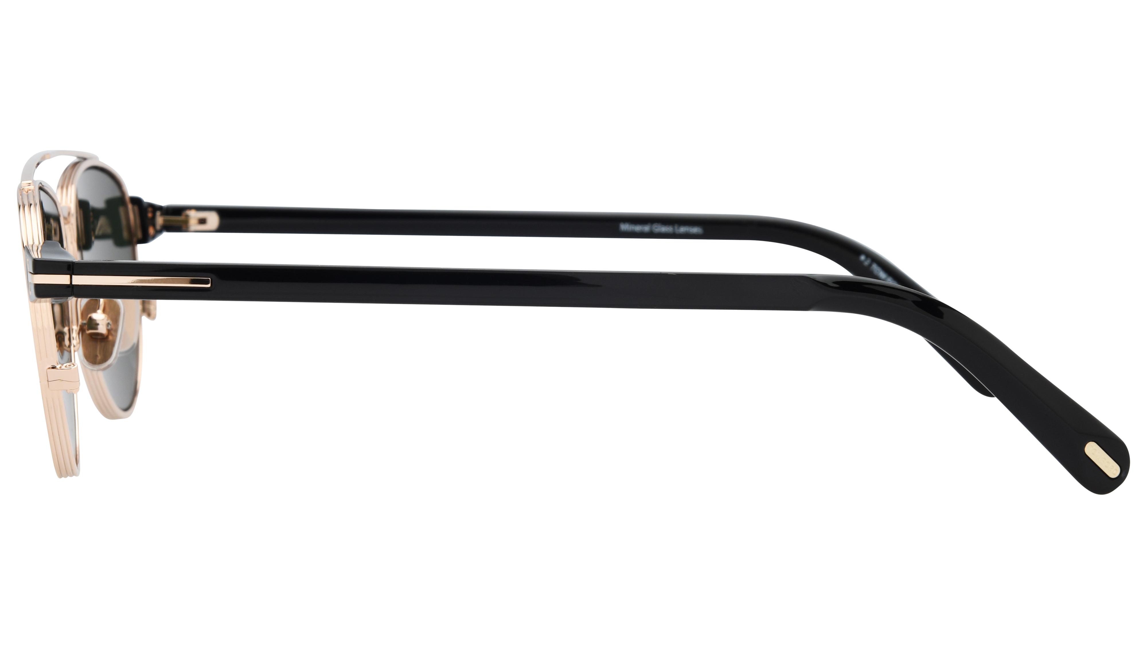 Lunettes de soleil Tom Ford Homme Noir Aviateur ft1361 Gauche