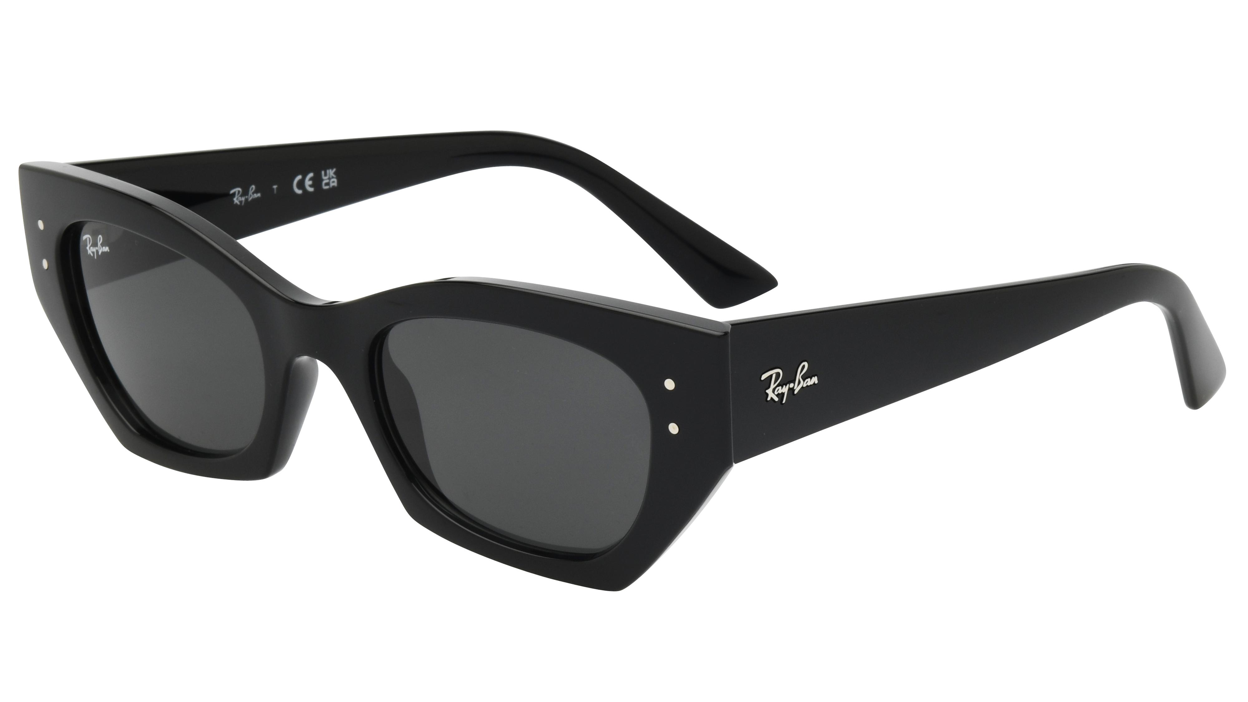 Lunettes de soleil Ray-Ban Mixte Noir Rectangle Rb4430 Trois-Quart