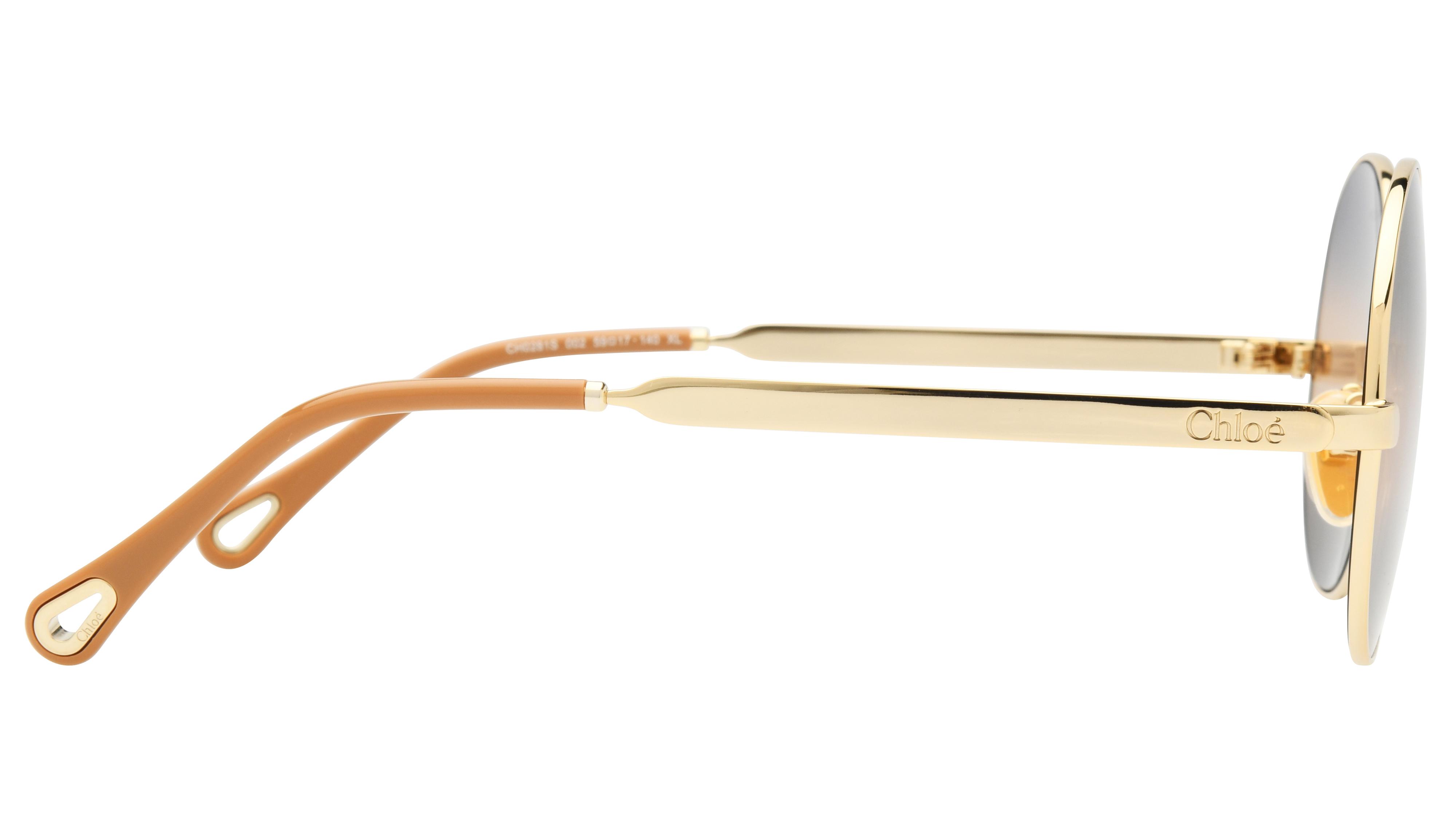 Lunettes de soleil Chloé Femme Or Ronde Ch0281S Droite