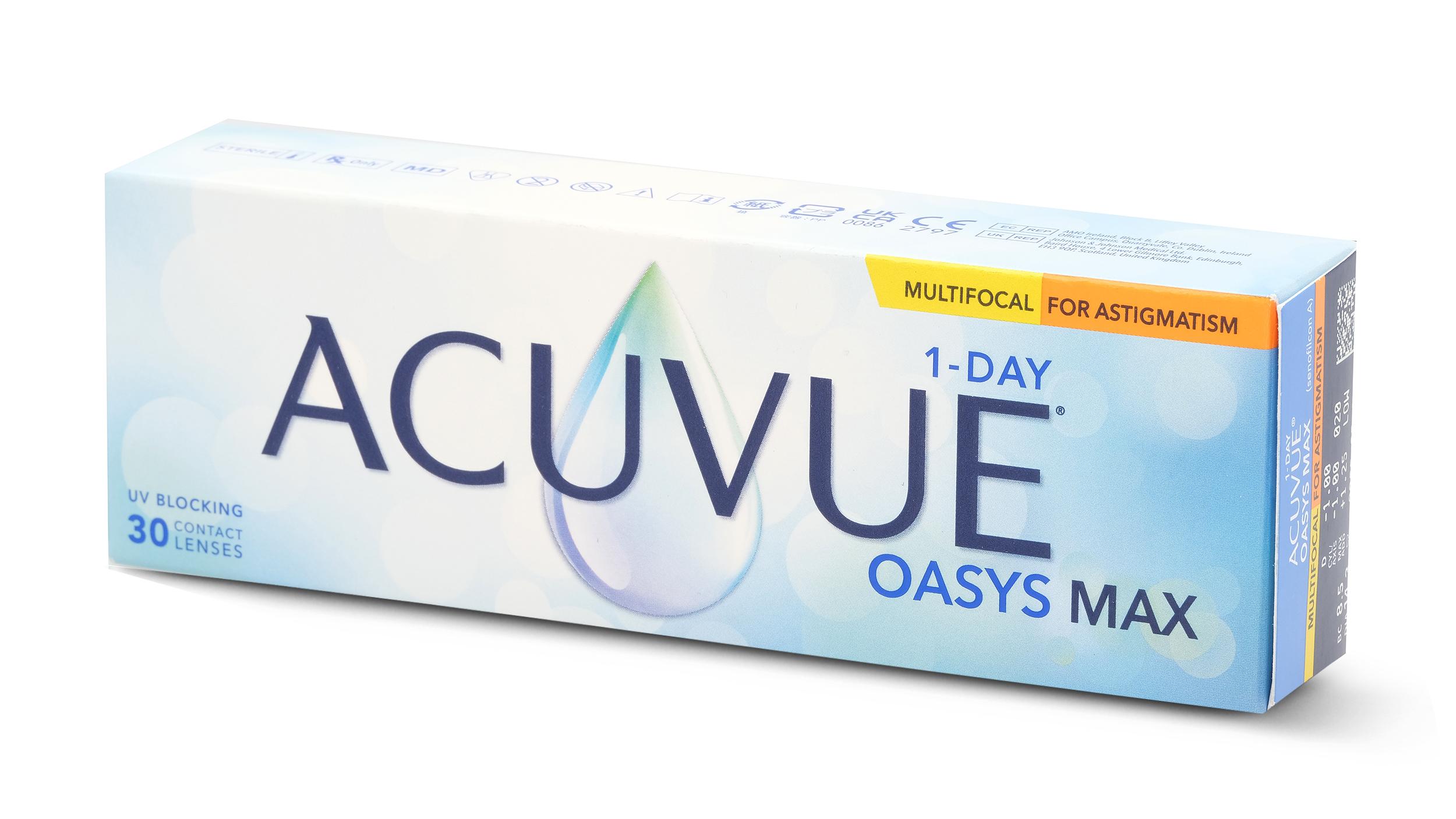 Lentilles de contact 1 Day Acuvue Oasys Max Multifocal for Astigmatism High Boîte de 30