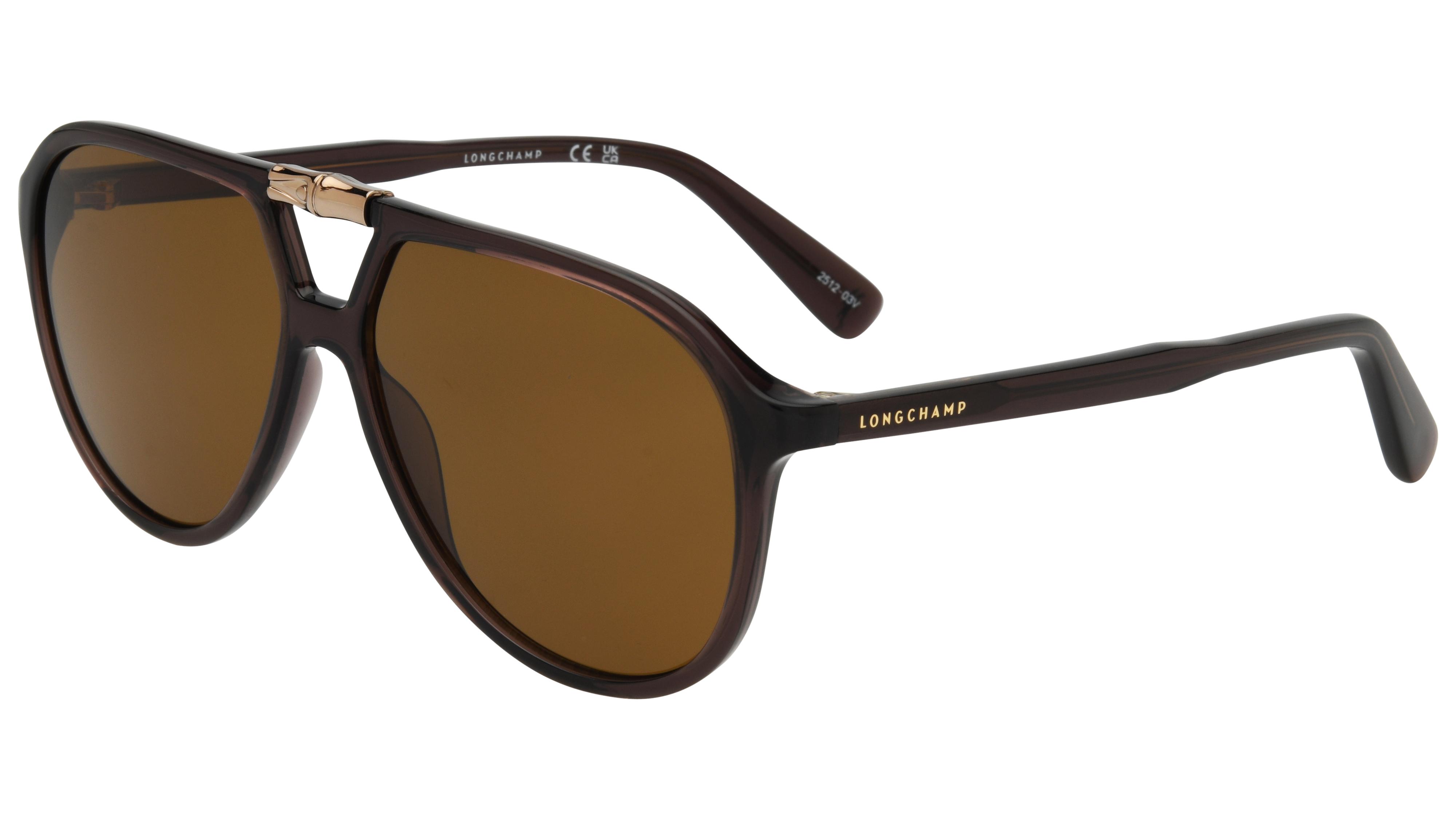 Lunettes de soleil Longchamp Femme Marron Aviateur lo800s Trois-Quart