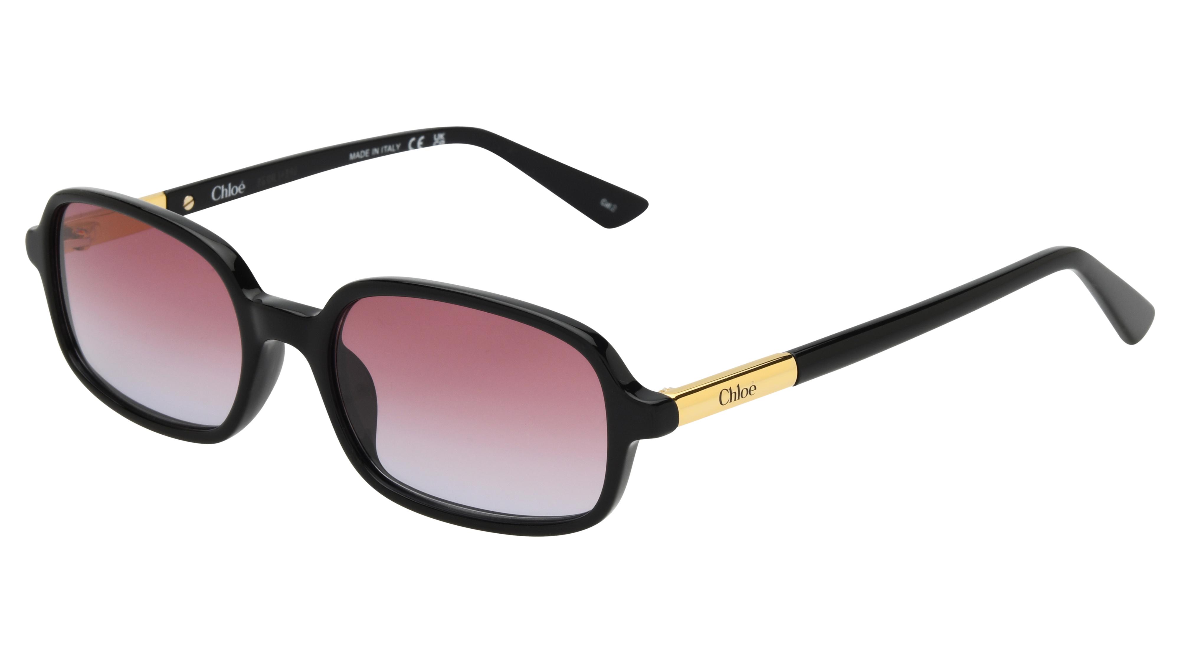 Lunettes de soleil Chloé Femme Noir Rectangle ch0363s Trois-Quart
