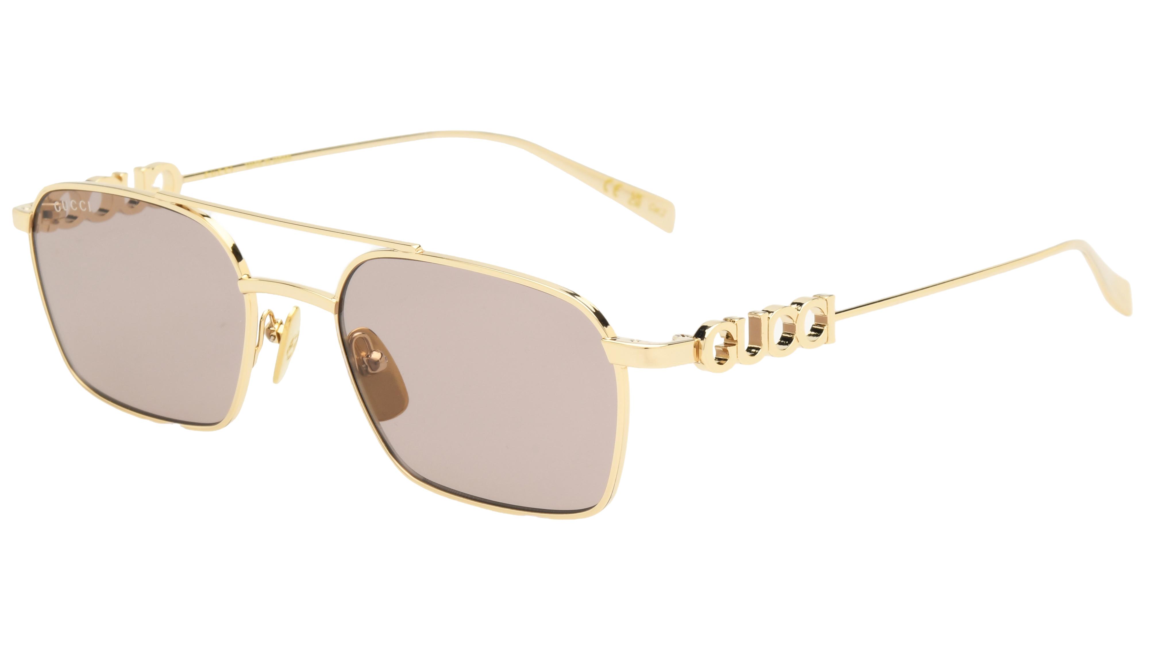 Lunettes de soleil Gucci Femme Or Rectangle GG1804S Trois-Quart