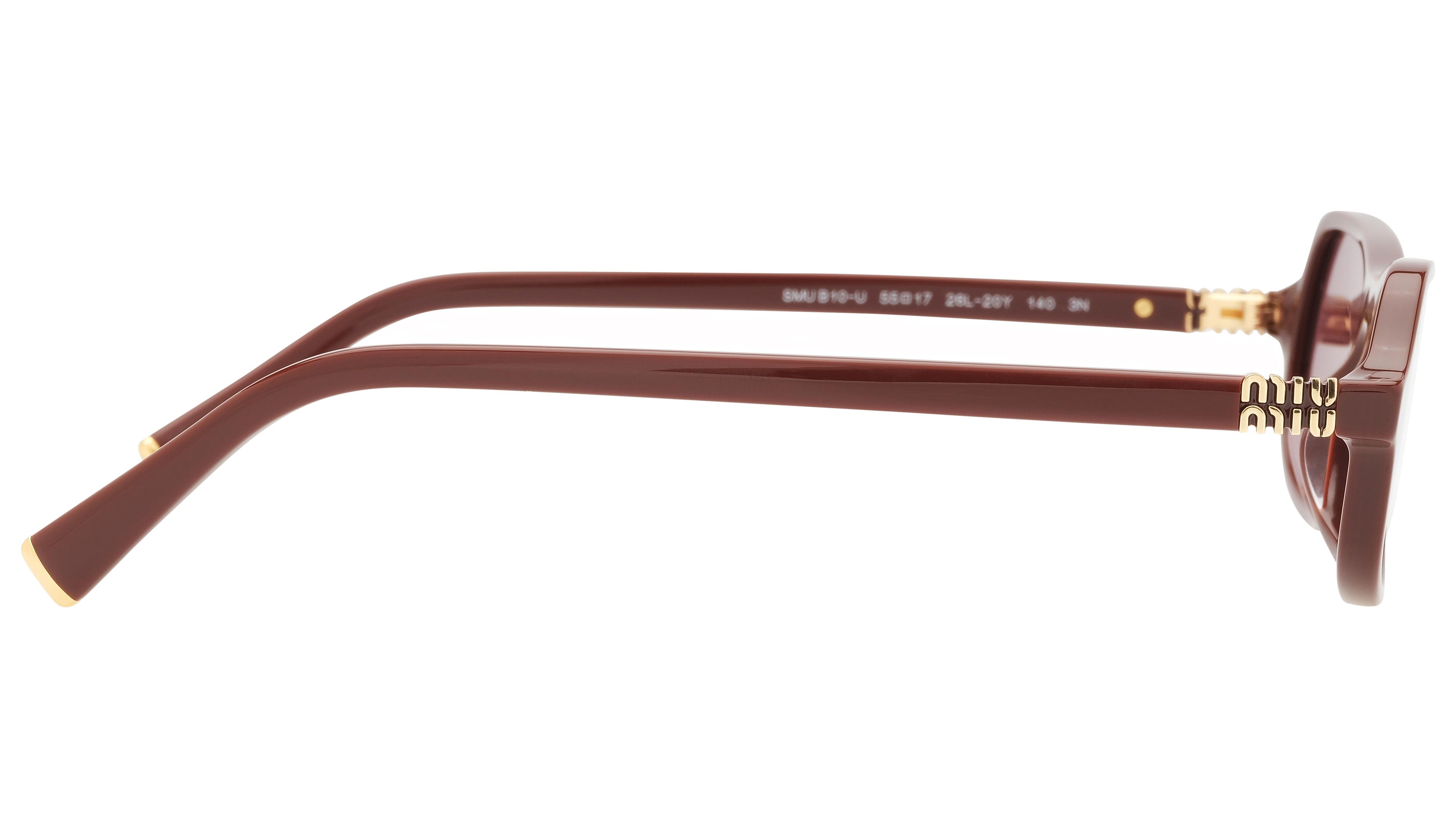 Lunettes de soleil Miu Miu Femme Rouge Rectangle MU Droite