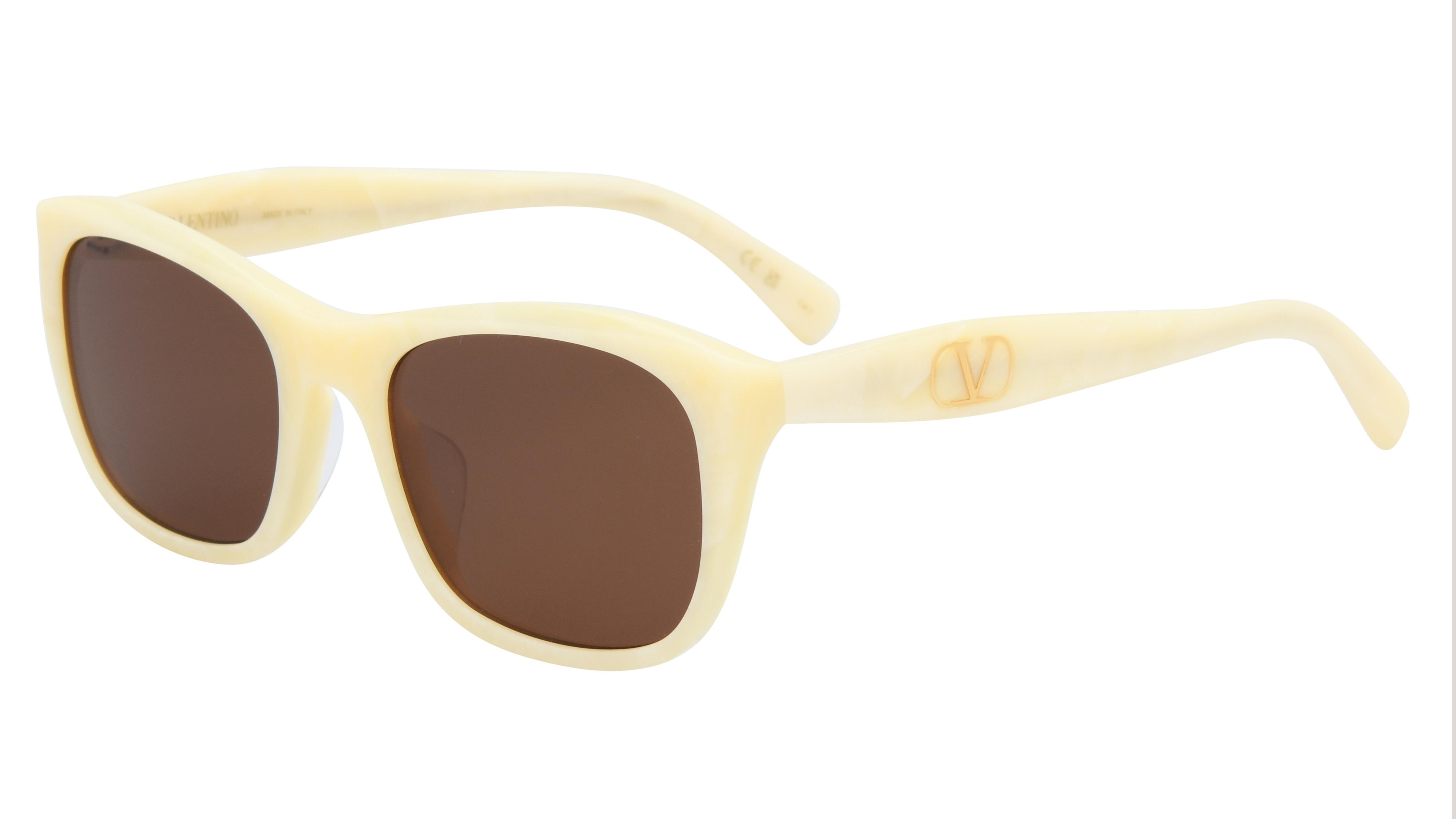 Lunettes de soleil Valentino Femme Blanc Wayfarer Vg0013Sk Trois-Quart
