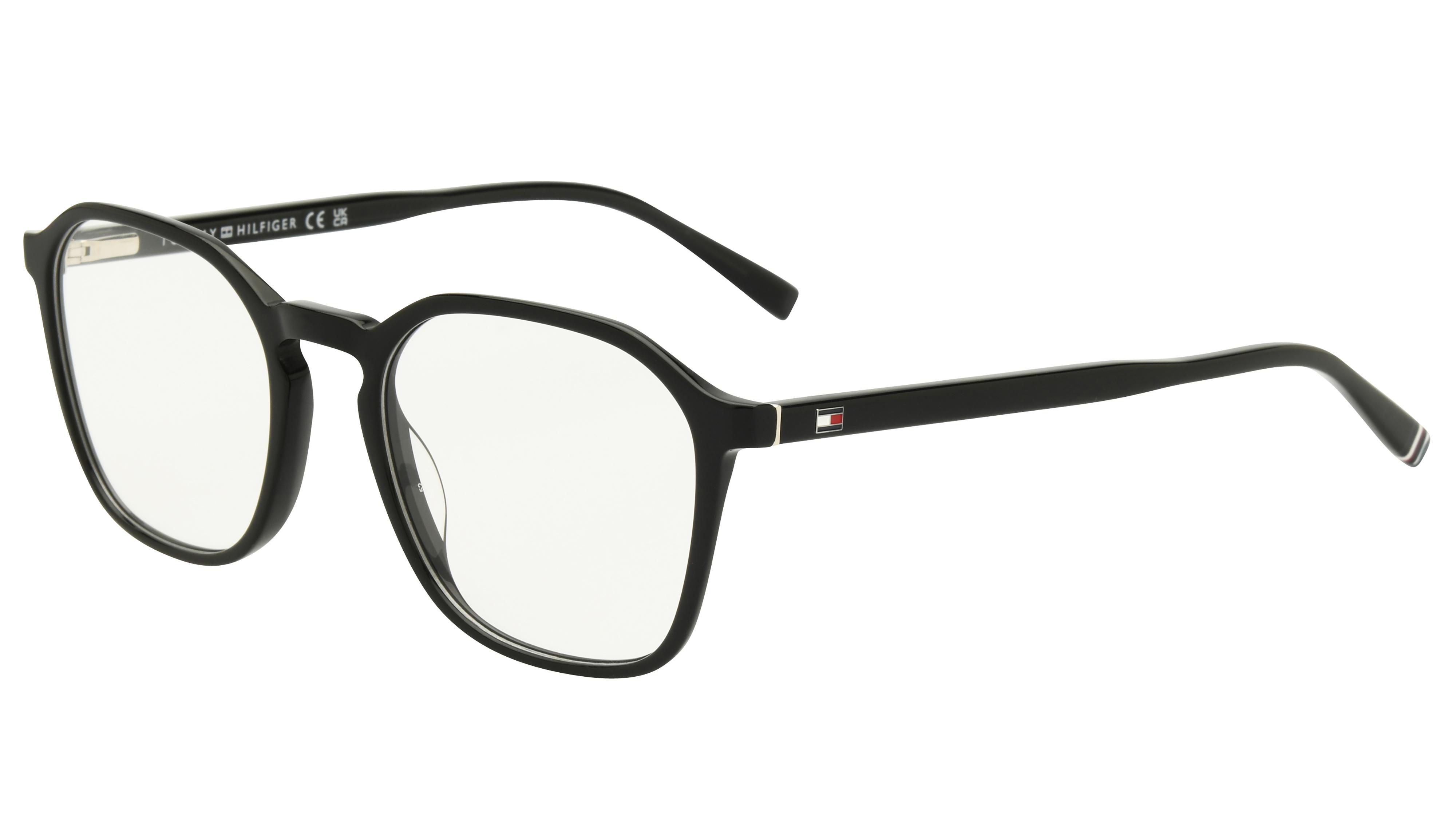 Lunettes de vue Tommy Hilfiger Homme Noir Carré Th2271 Trois-Quart