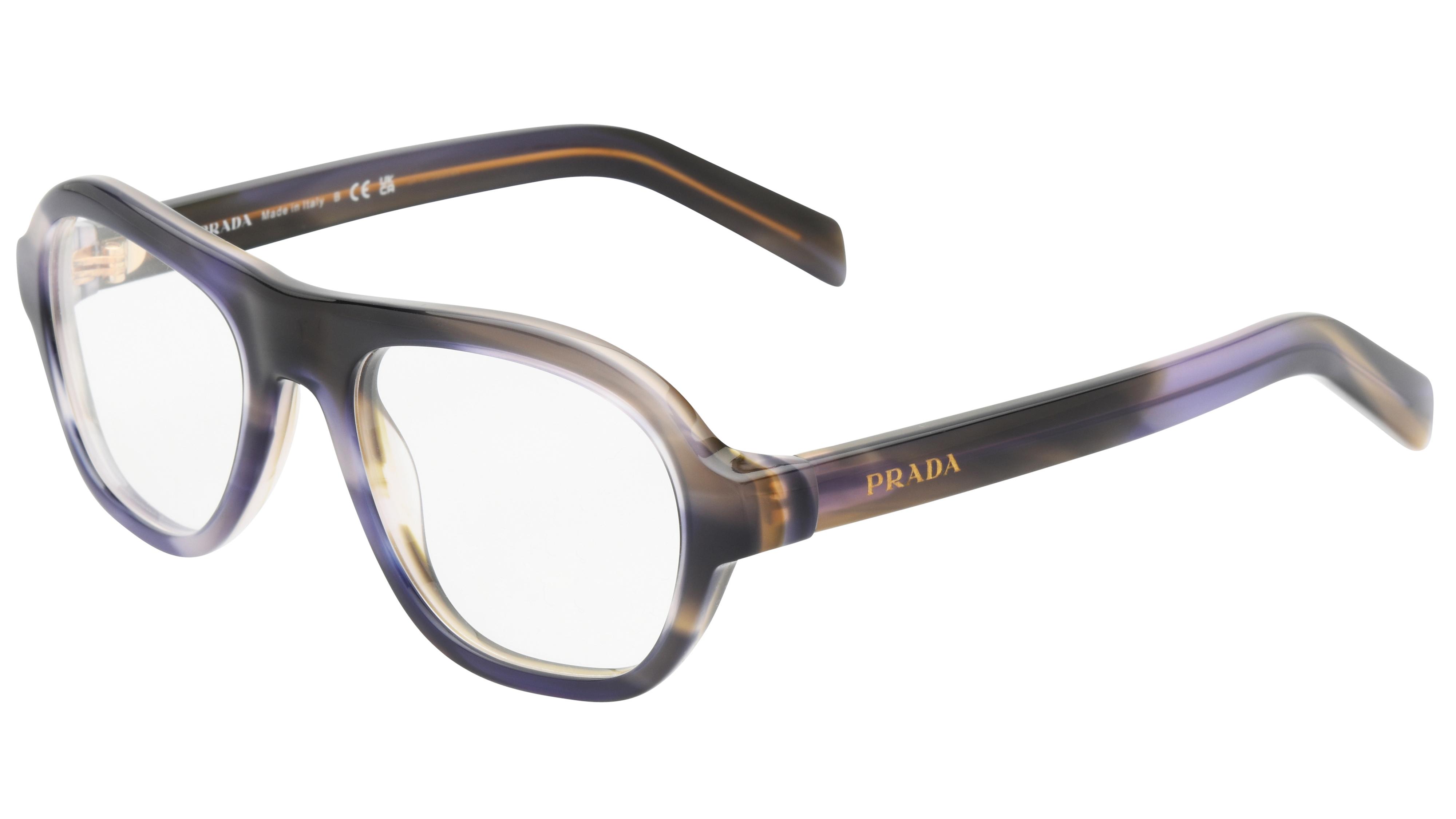 Lunettes de vue Prada Femme Marron Aviateur Prc12V Trois-Quart