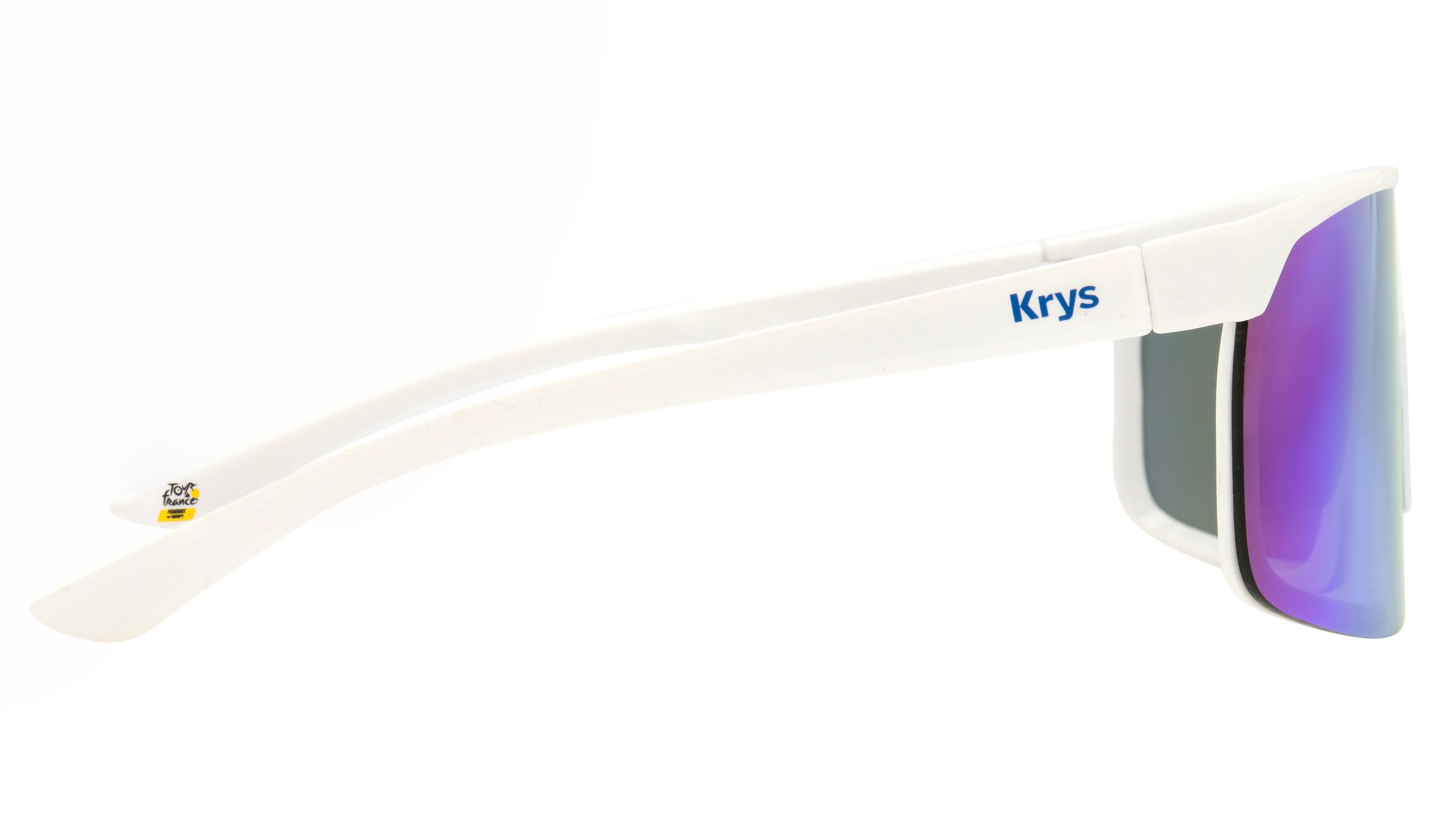 Lunettes de soleil Signature Krys Mixte Blanc Aviateur Tdf2025 Droite