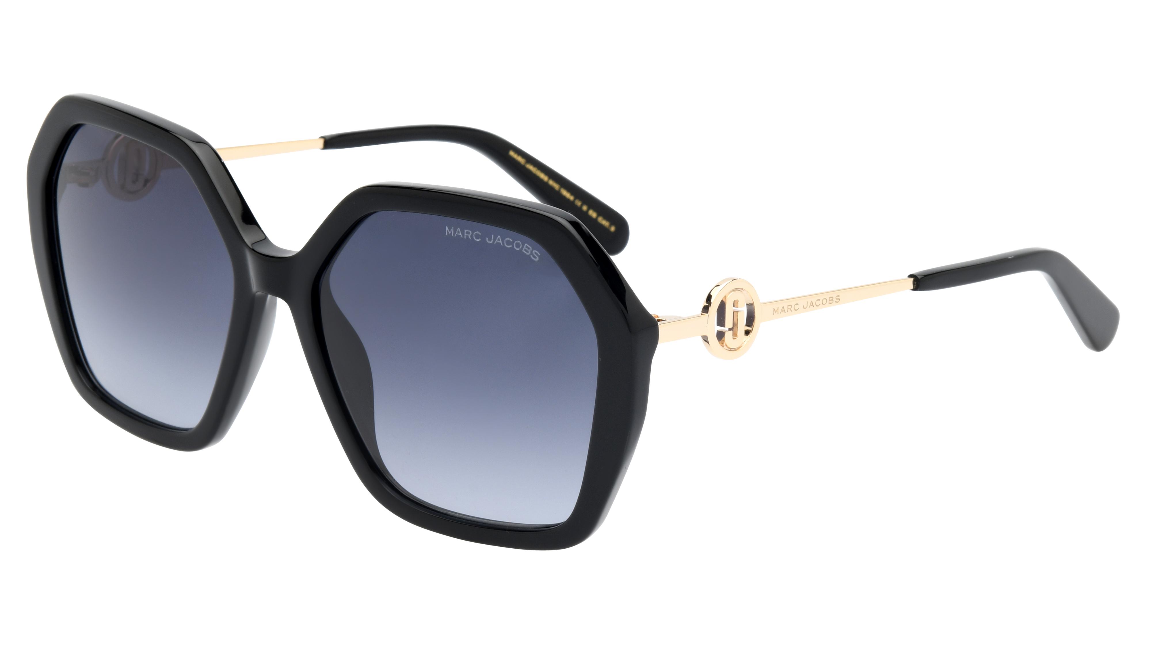 Lunettes de soleil Marc Jacobs Marc689 S 807 Noir Brillant Ronde Krys