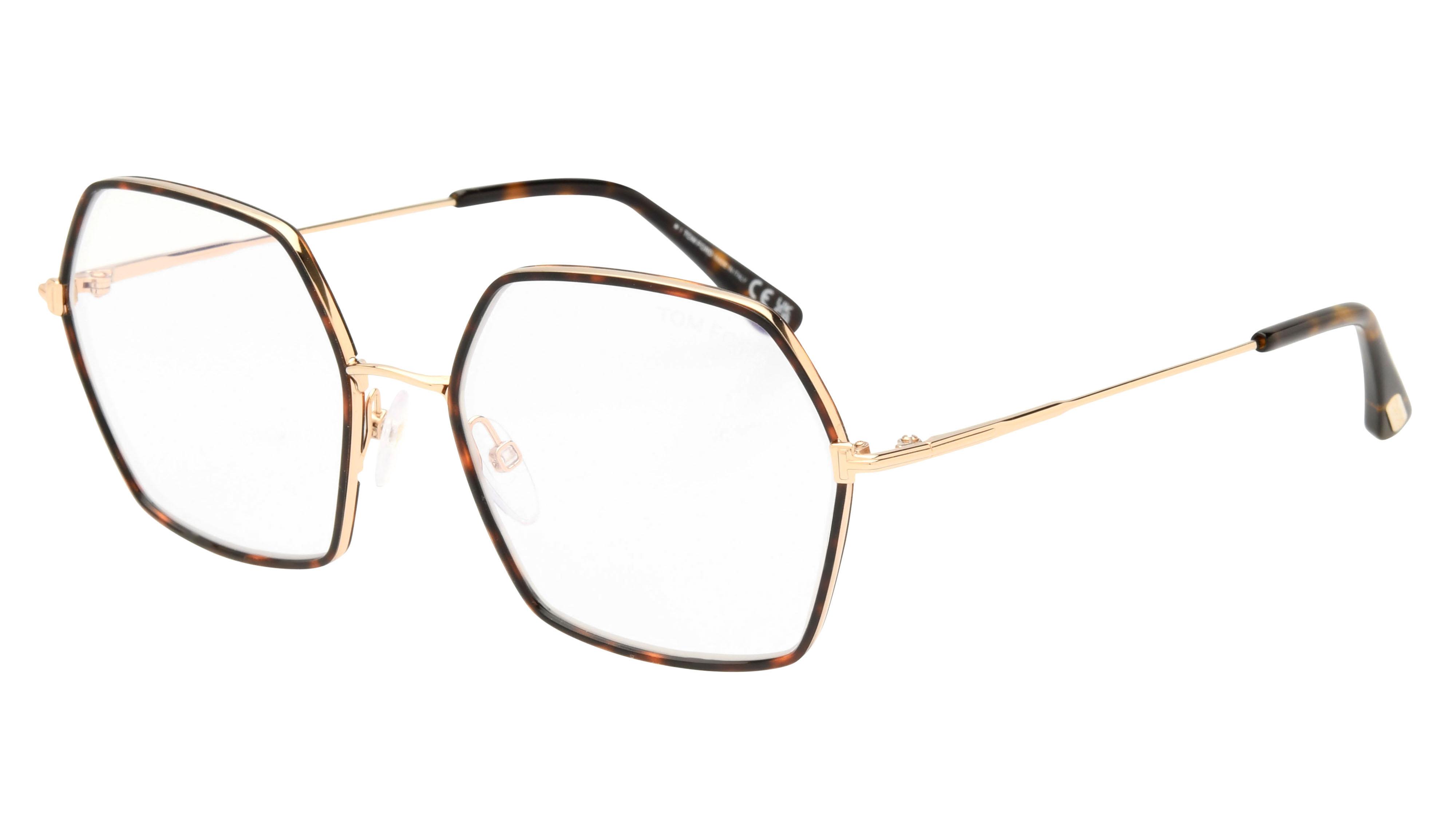 Lunettes de vue Tom Ford Femme Marron Carré Tf5615-B Trois-Quart