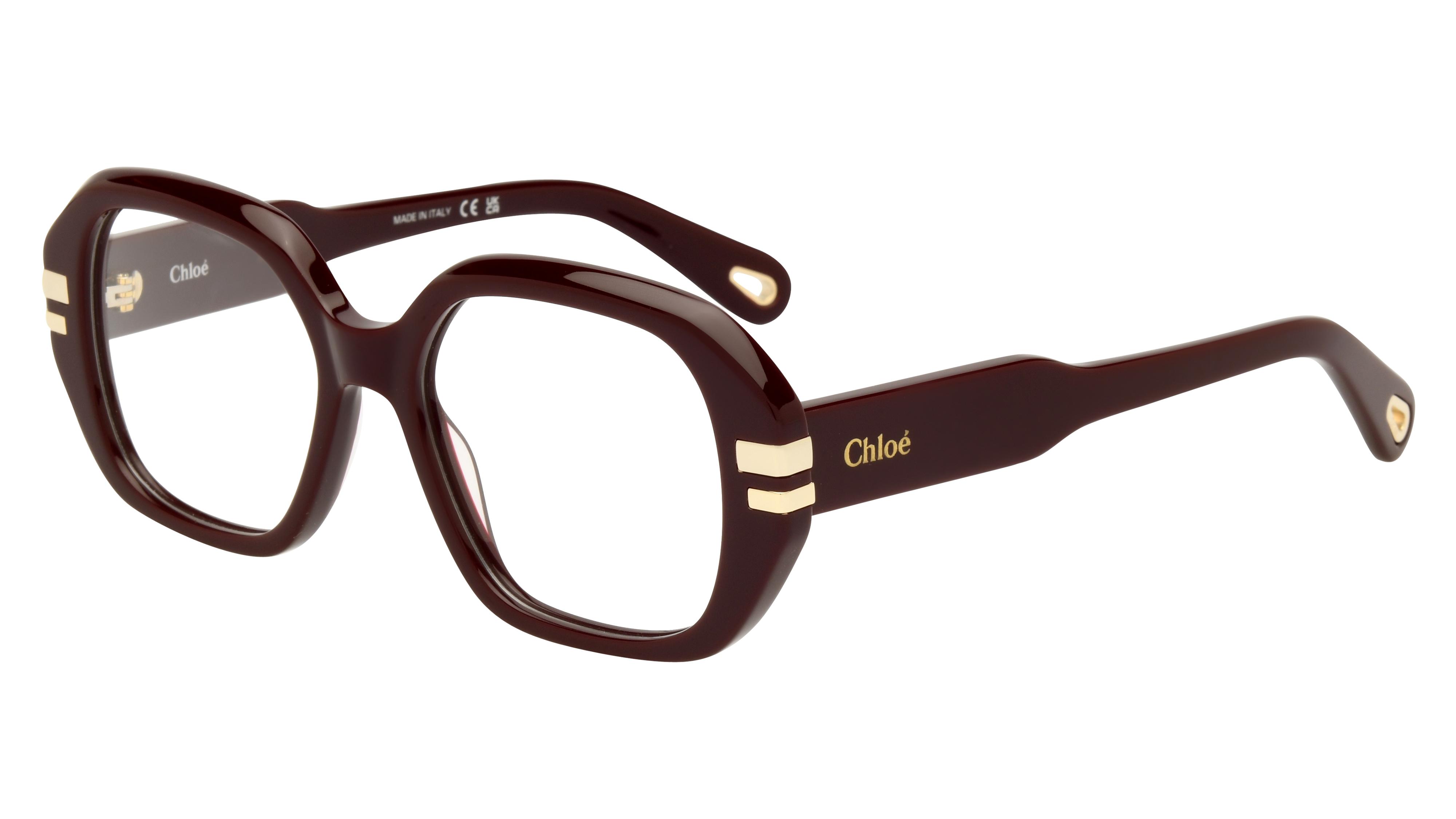 Lunettes de vue Chloé Femme Rouge Rectangle Ch0266O Trois-Quart