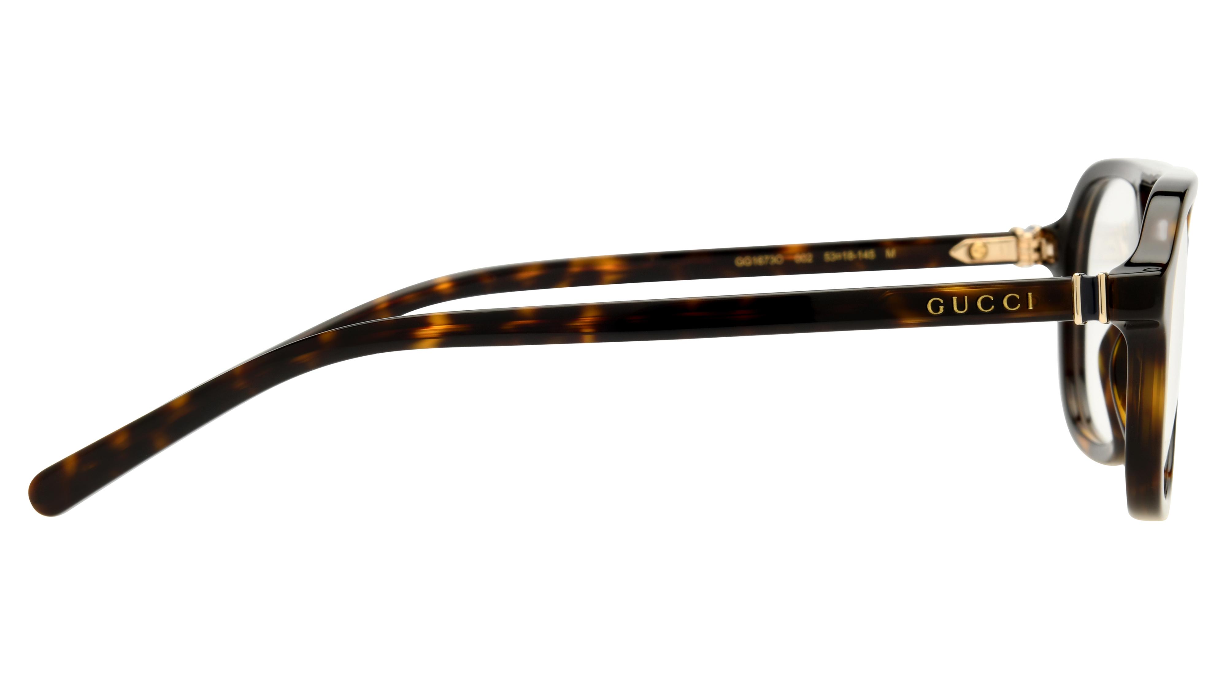 Lunettes de vue Gucci Homme Écaille Aviateur GG1673O Droite