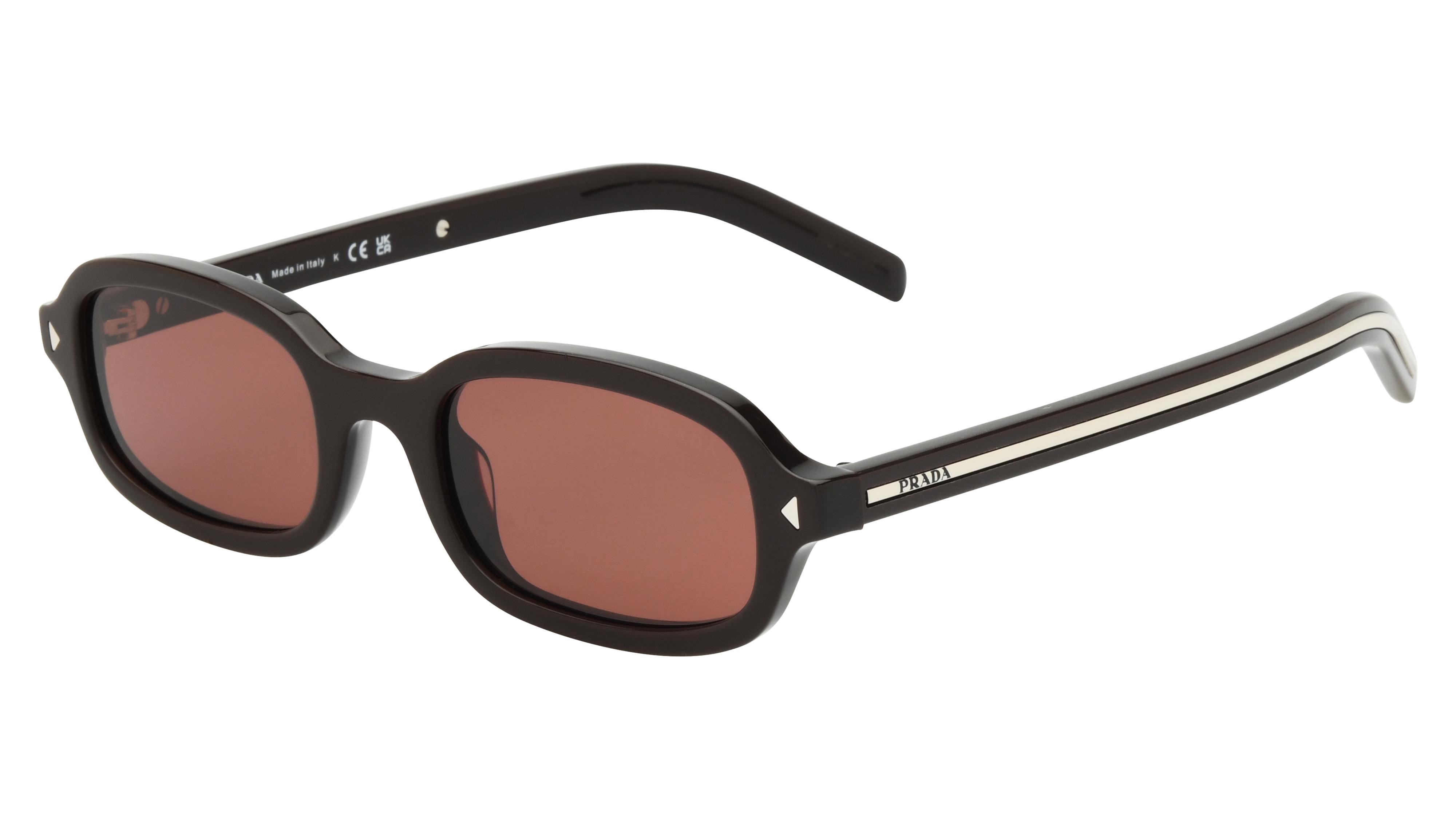 Lunettes de soleil Prada Femme Marron Ovale PR Trois-Quart