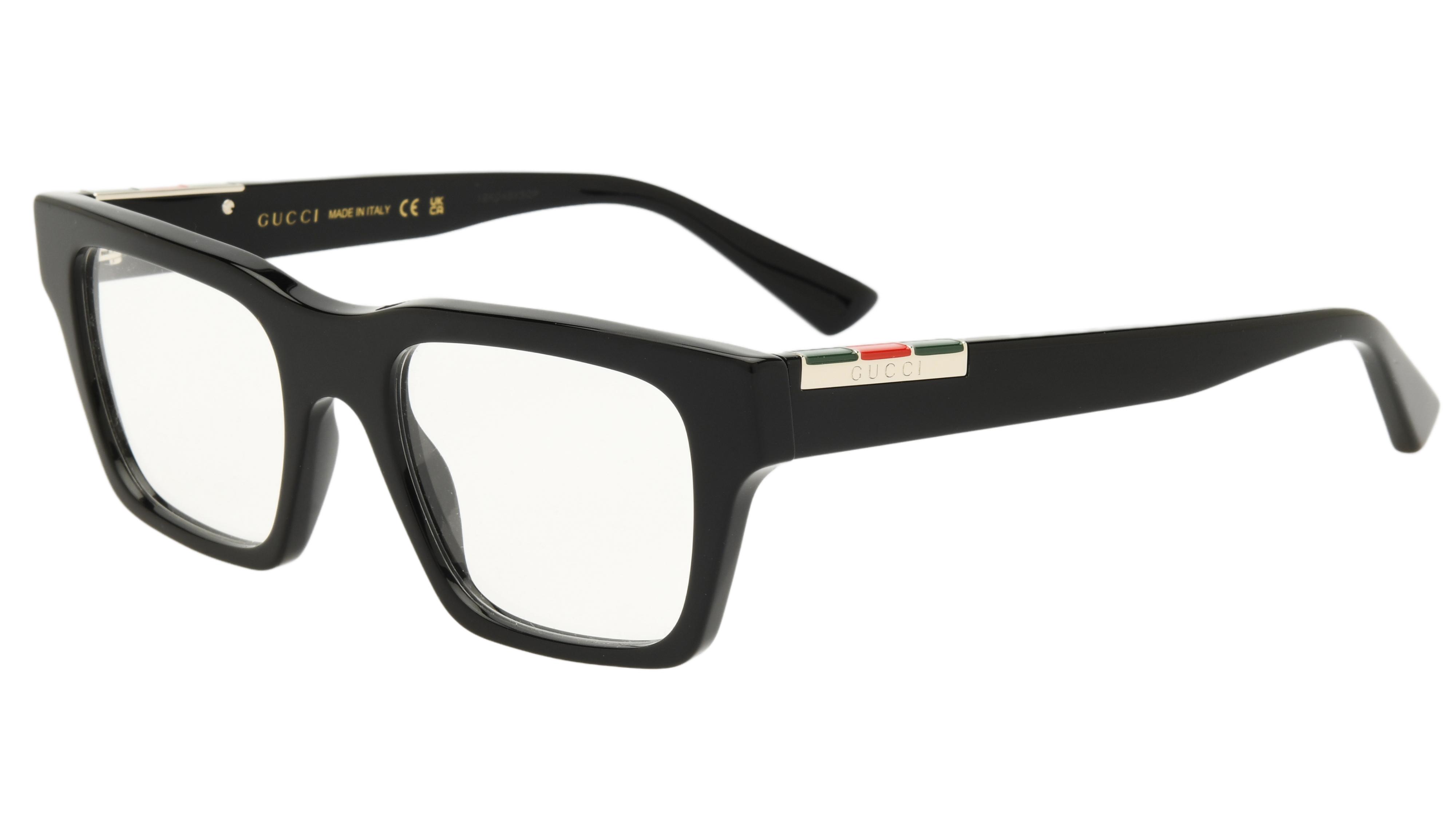 Lunettes de vue Gucci Homme Noir Rectangle GG1889O001 Trois-Quart