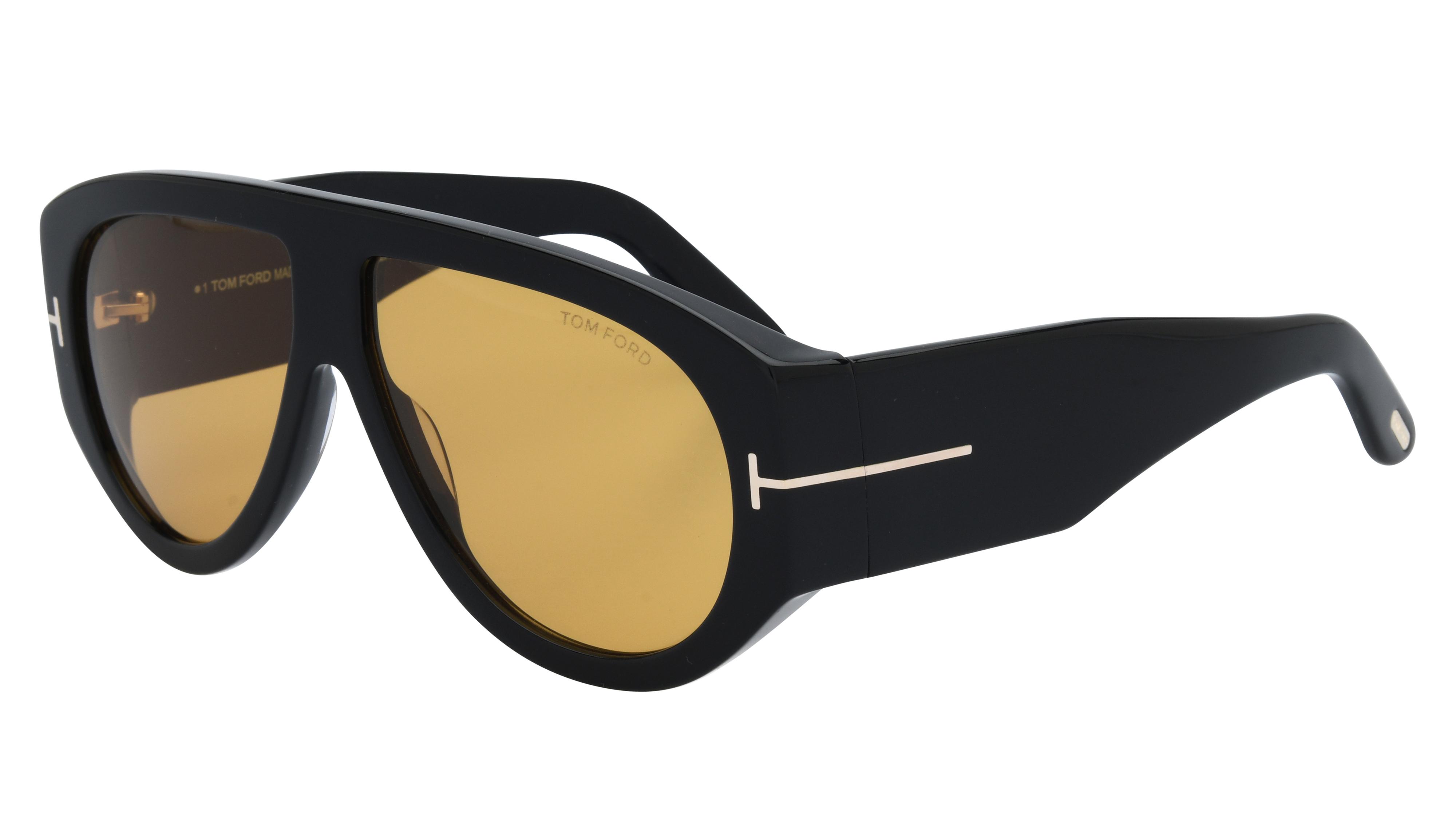 Lunettes de soleil Tom Ford Homme Noir Aviateur Ft1044 Trois-Quart