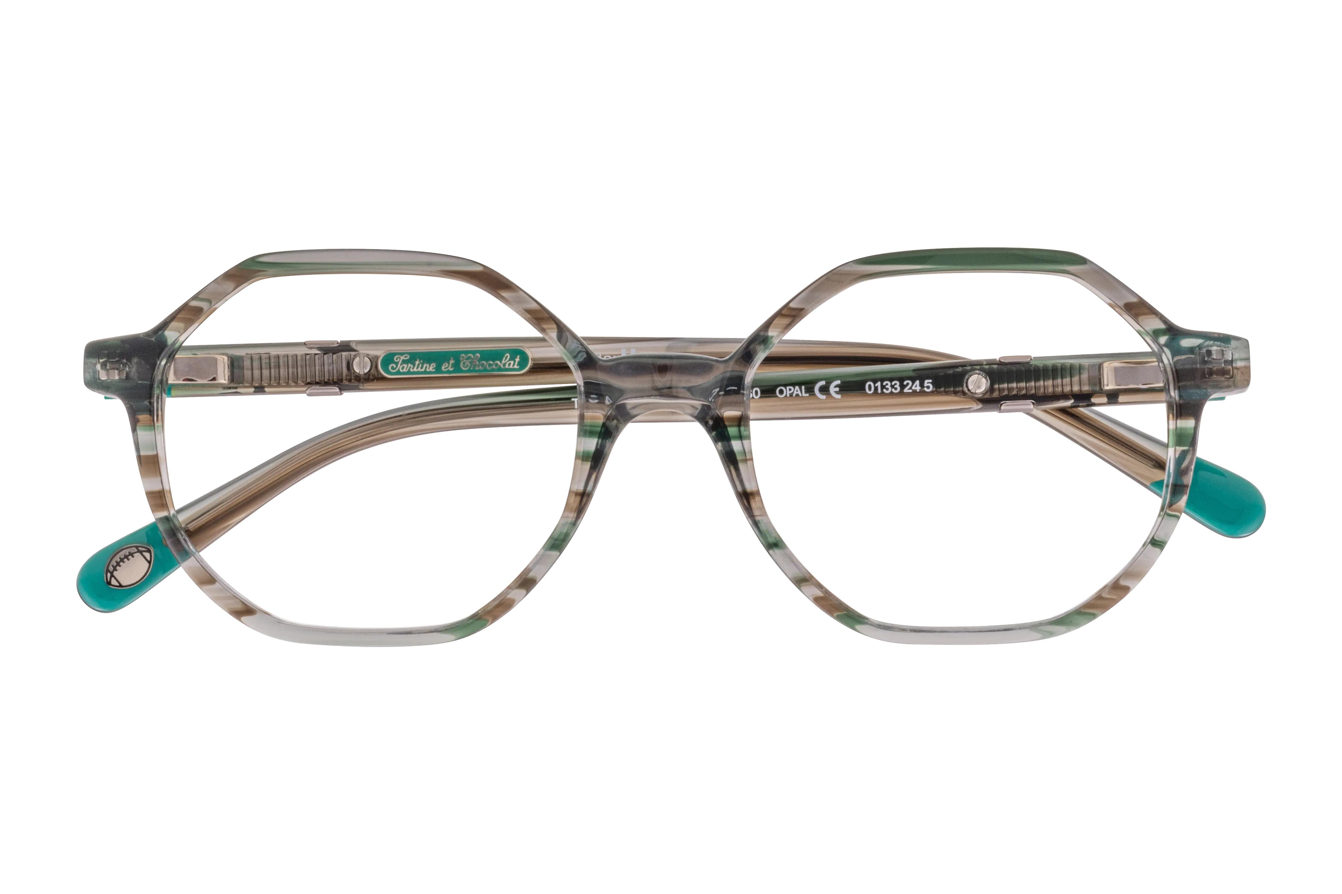 Lunettes de vue Tartine et Chocolat  Vert Wayfarer TCAA420C79 Face