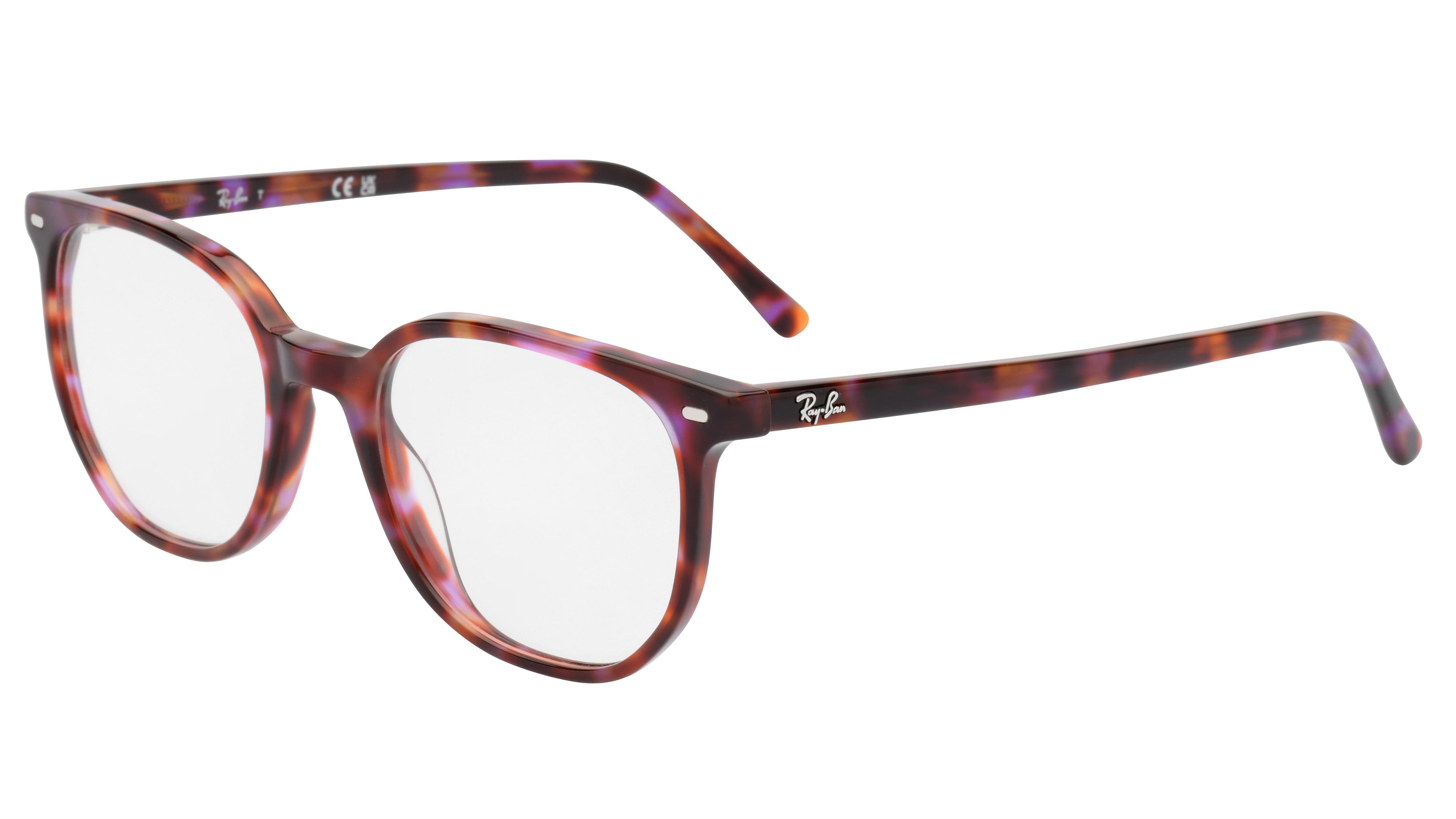 Lunettes de vue Ray-Ban Mixte Écaille Carré Rx5397 Trois-Quart