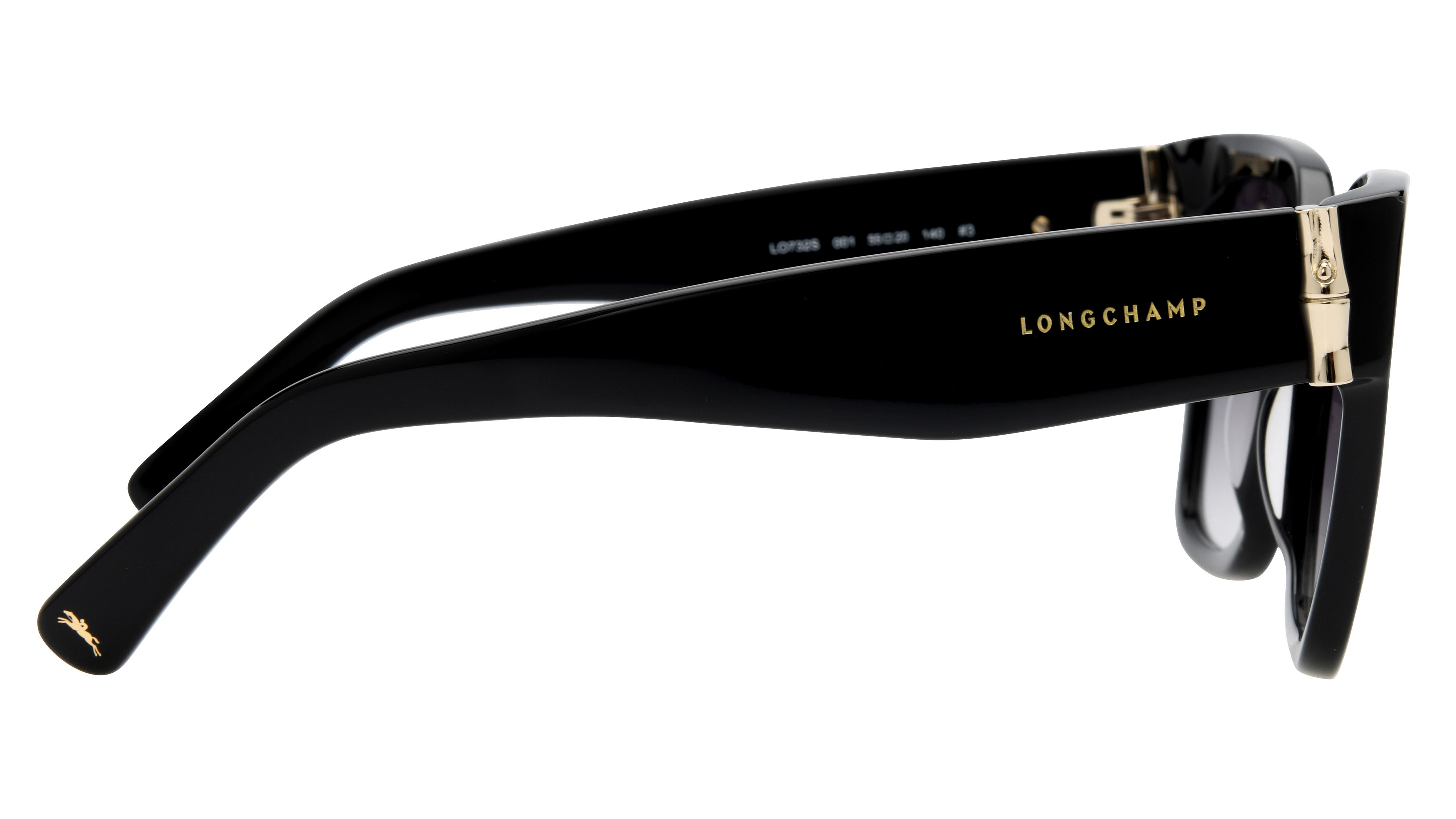 Lunettes de soleil Longchamp LO732S 001 Noir Brillant Rectangle Krys