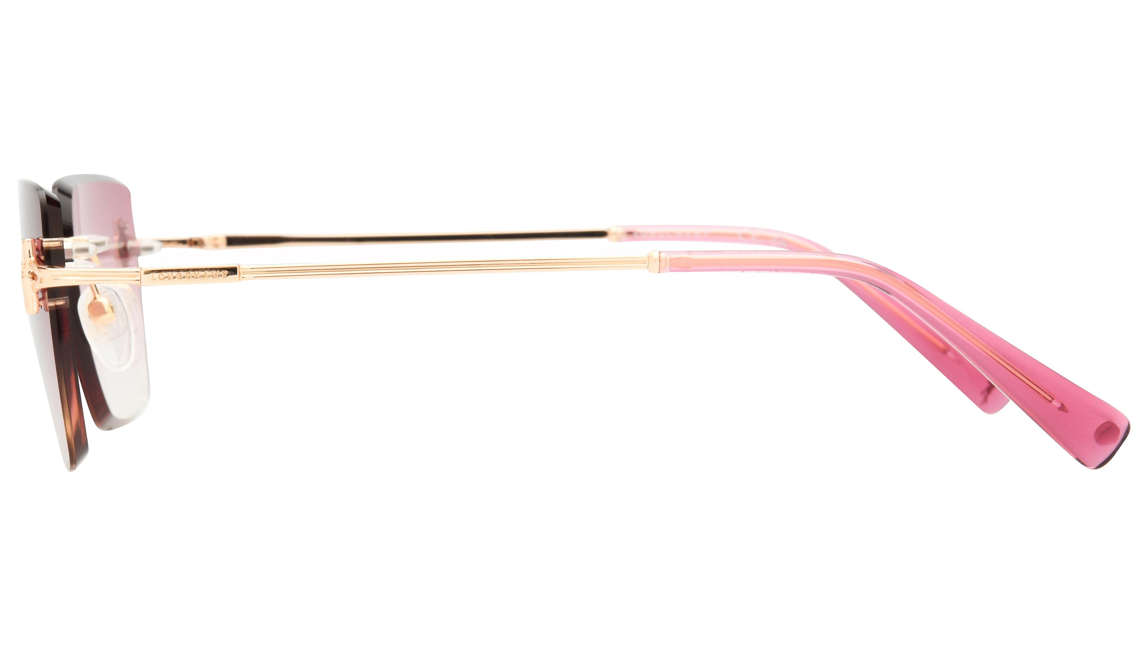 Lunettes de soleil Longchamp Femme Or Rectangle LO197S Gauche