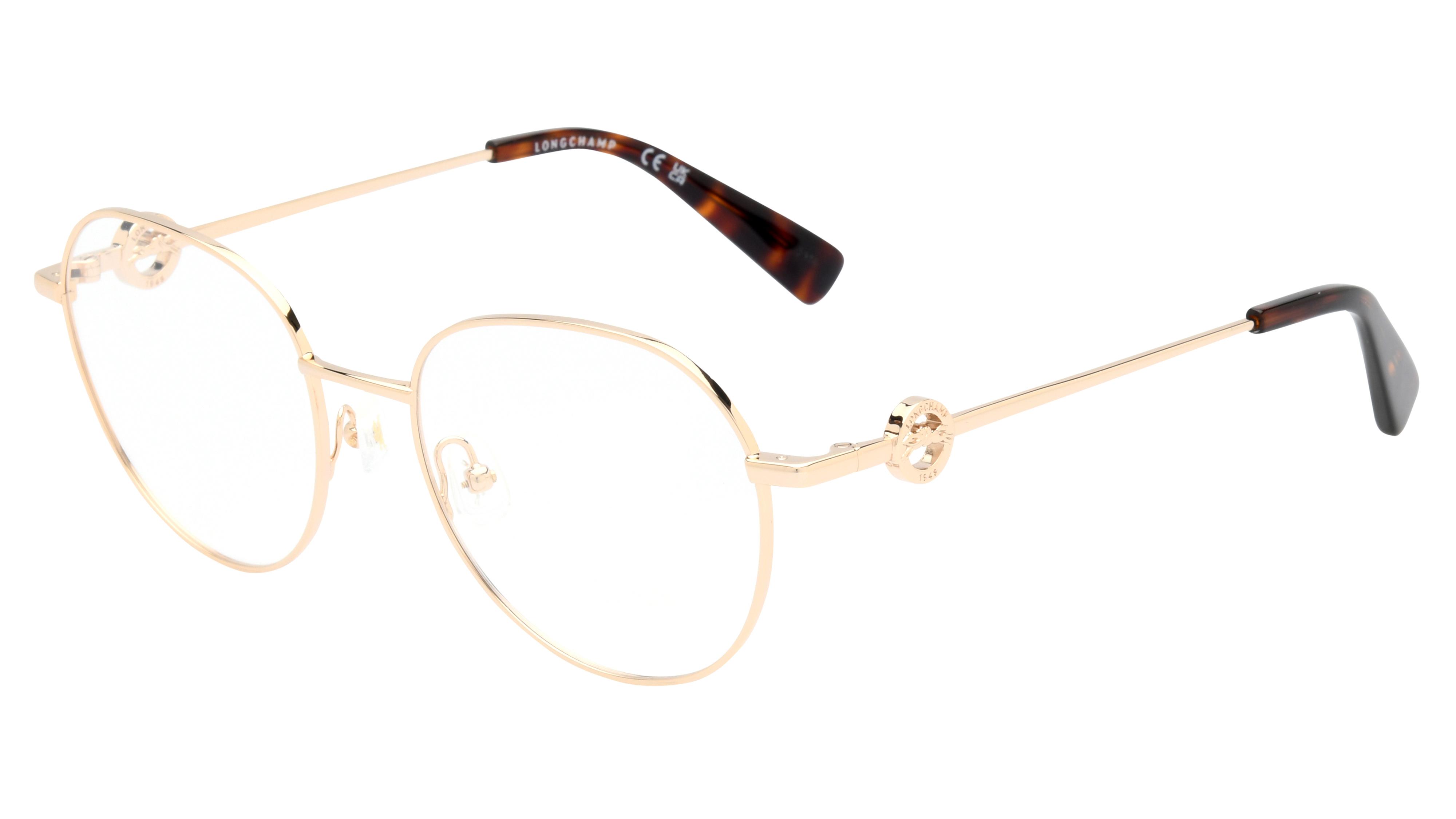 Lunettes de vue Longchamp Femme Or Ronde Lo2165 Trois-Quart