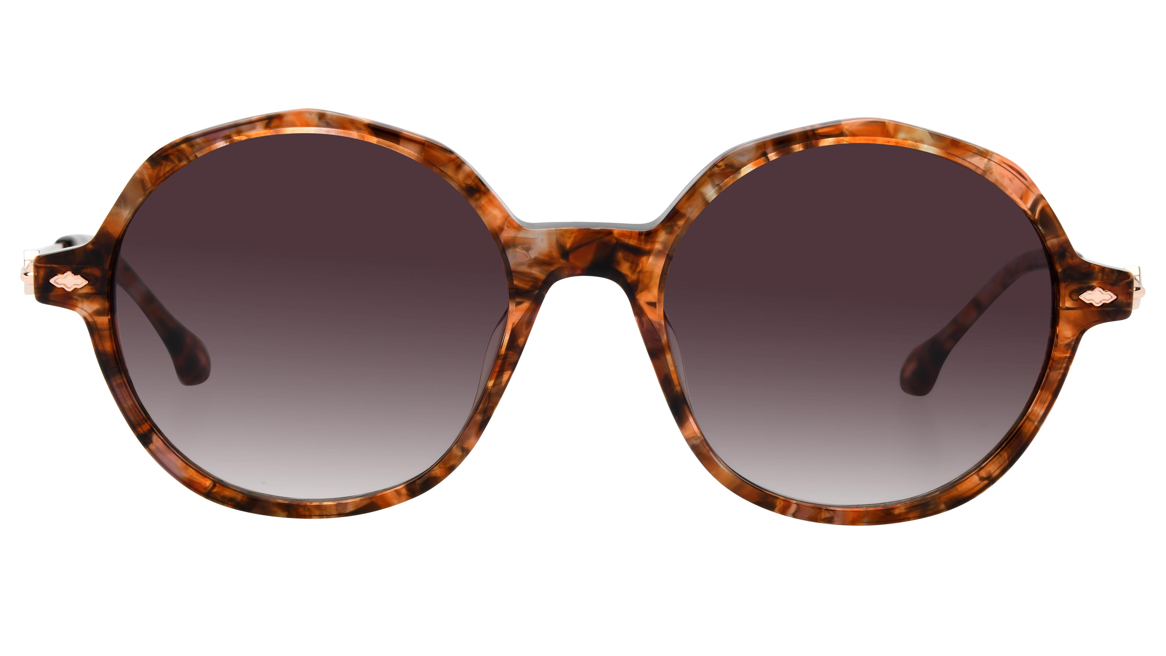 Lunettes de soleil ba&sh Femme Écaille Ronde LYRIA Face