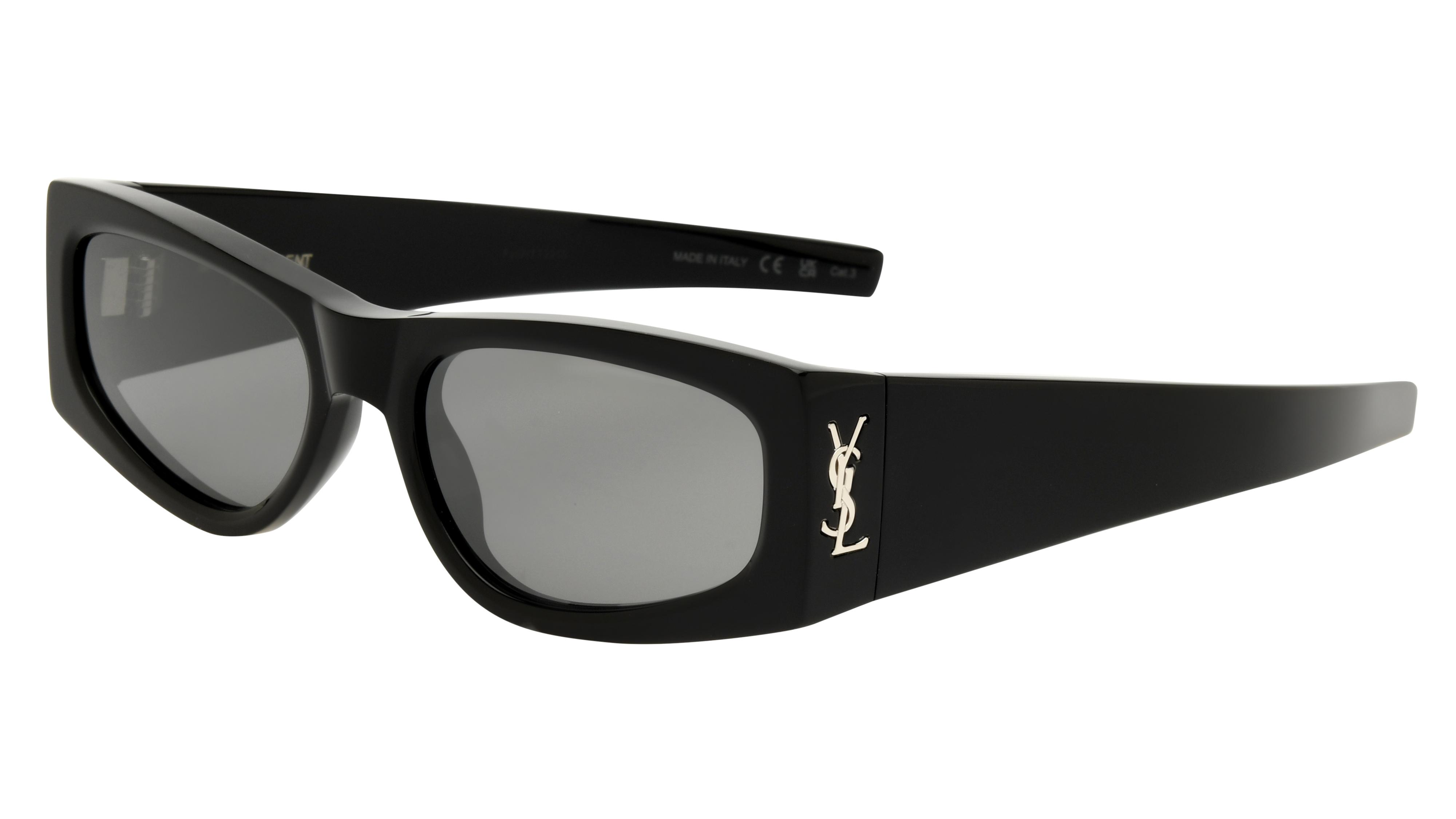 Lunettes de soleil Saint Laurent Mixte Noir Rectangle SL Trois-Quart