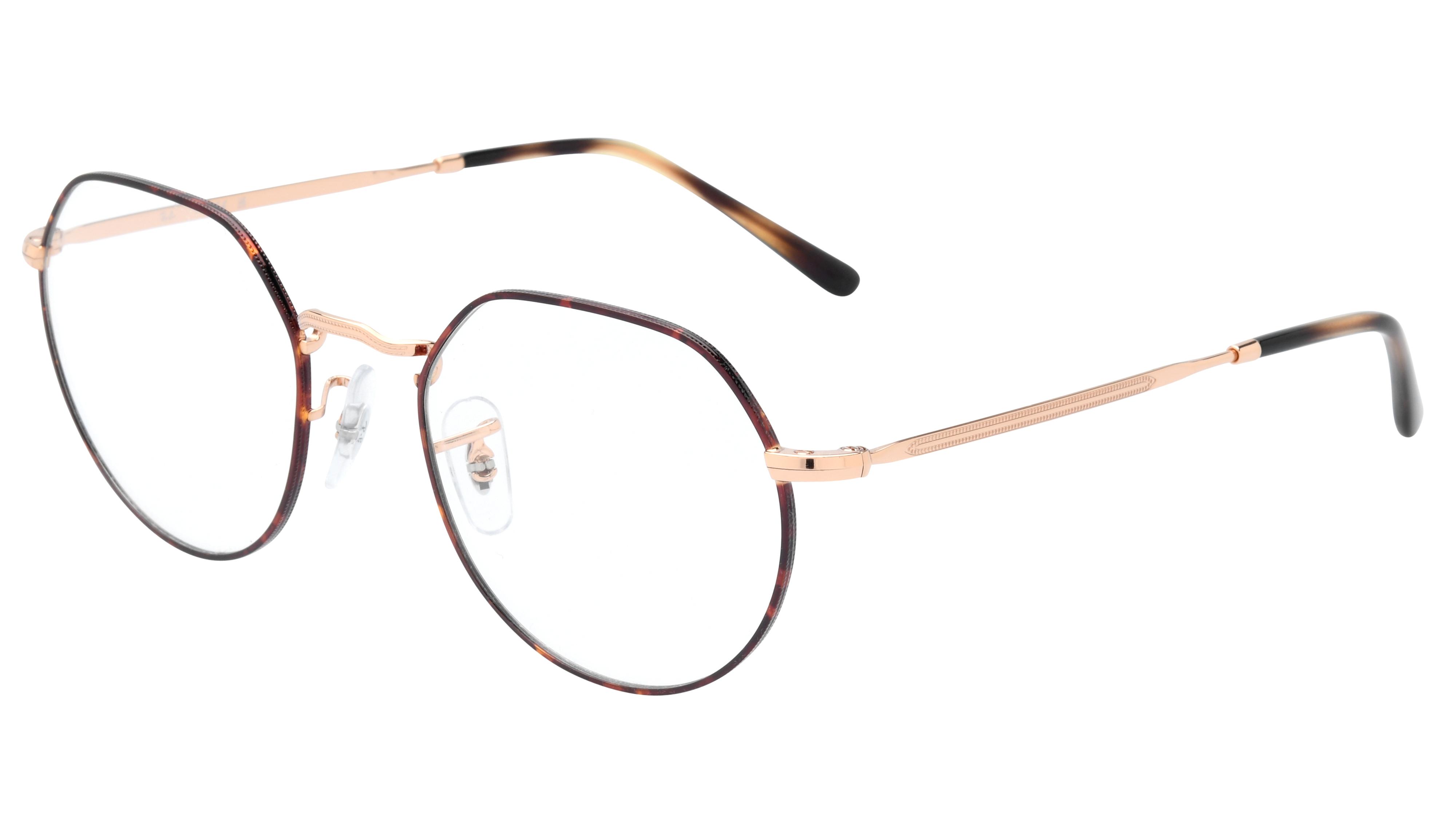 Lunettes de vue Ray-Ban Mixte Écaille Ronde Rx6465 Trois-Quart