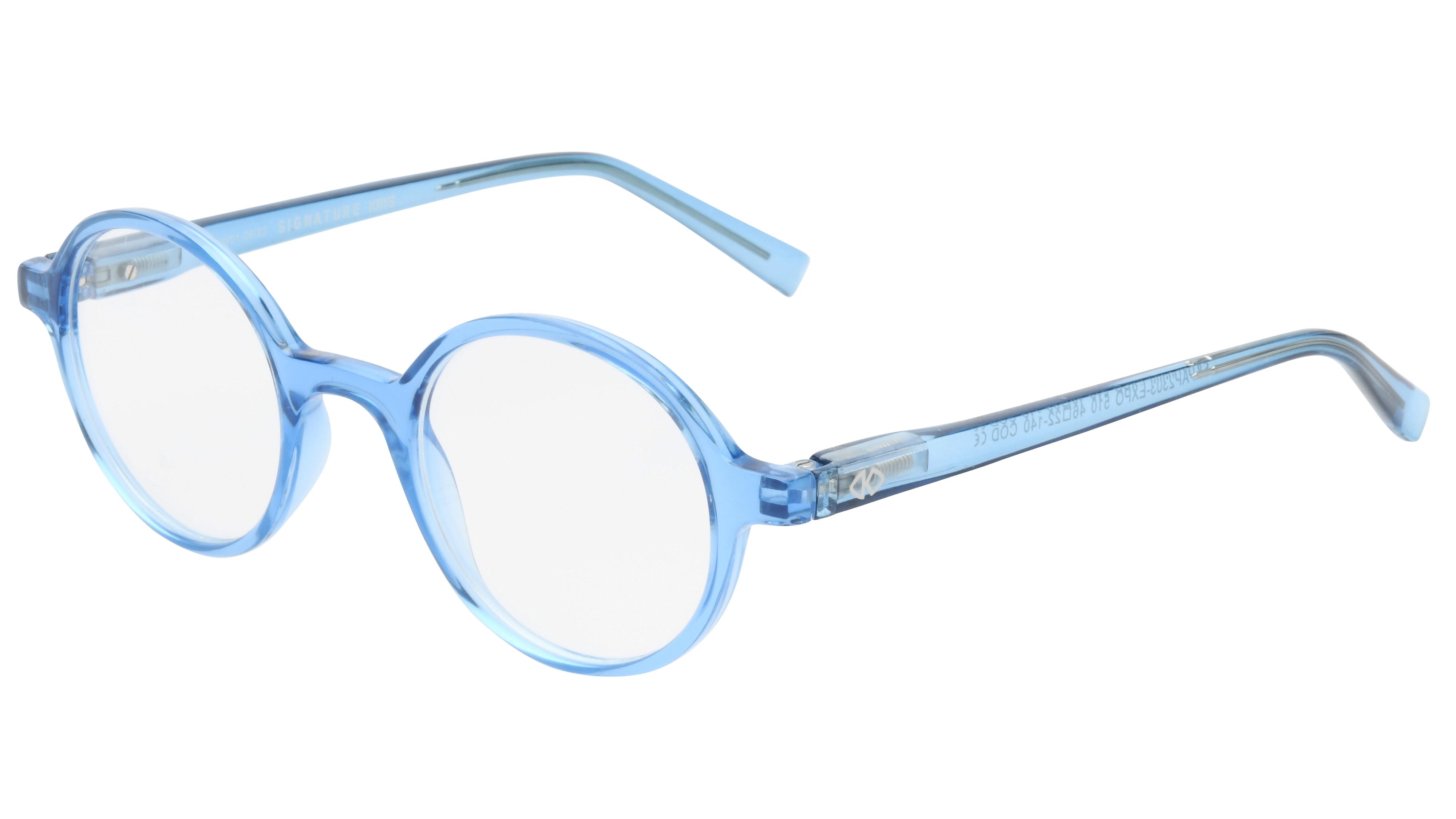 Lunettes anti-lumière bleue Signature Krys Mixte Bleu Ronde Skpap-E2303 Trois-Quart