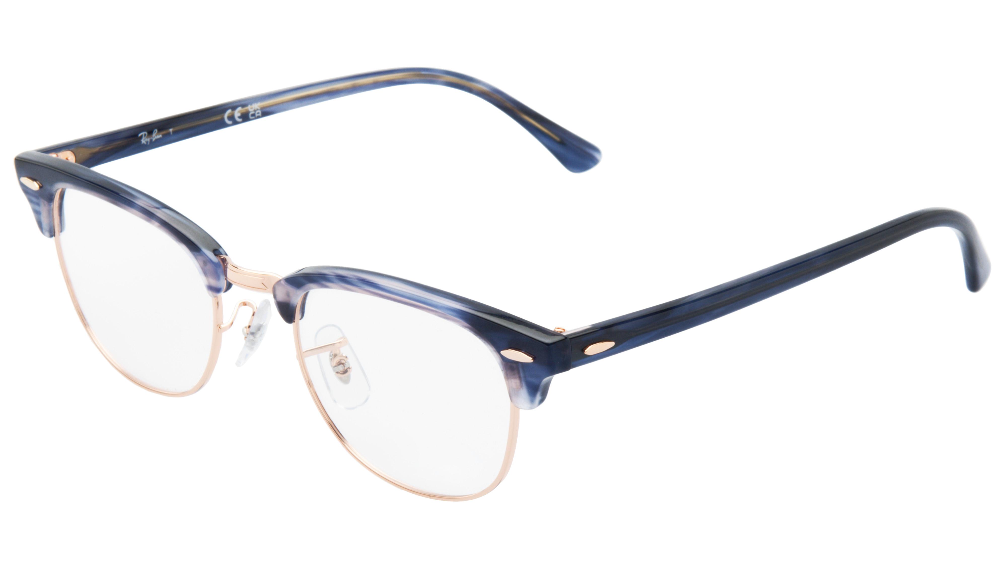 Lunettes de vue Ray-Ban Mixte Bleu Carré Rx5154 Trois-Quart