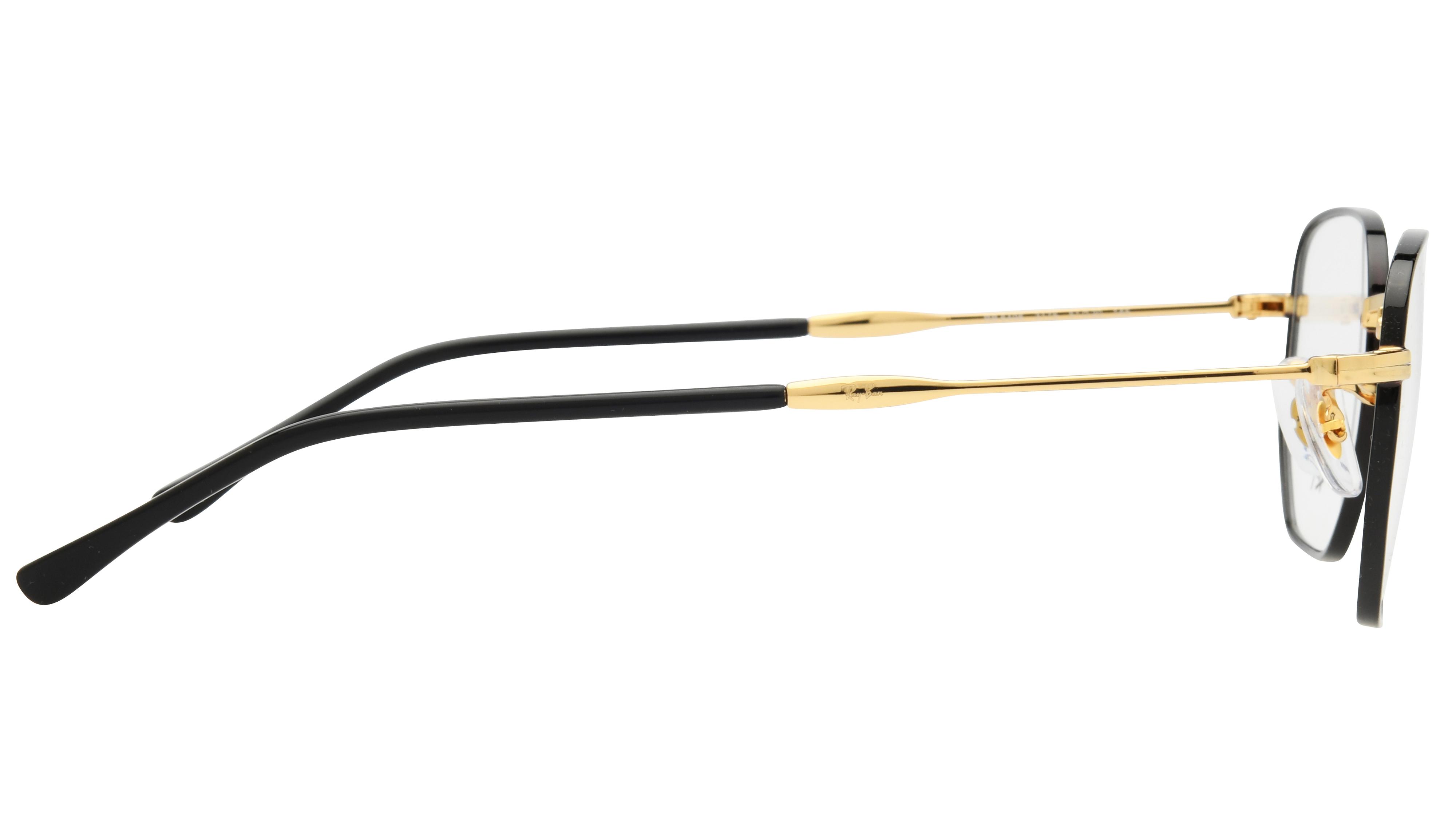 Lunettes de vue Ray-Ban Mixte Noir Carré Rx6496 Droite