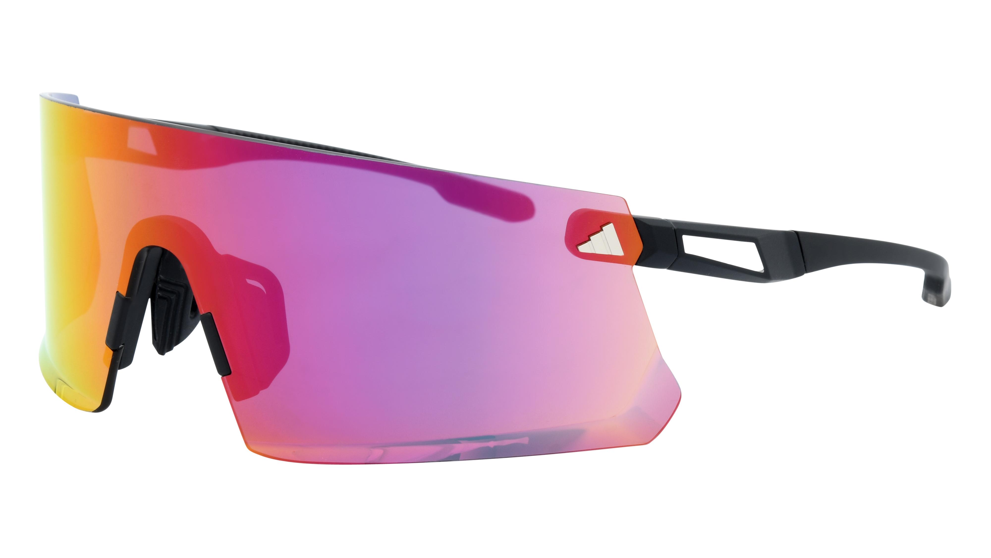 Lunettes de soleil Adidas Mixte Noir Rectangle SP0090 Trois-Quart