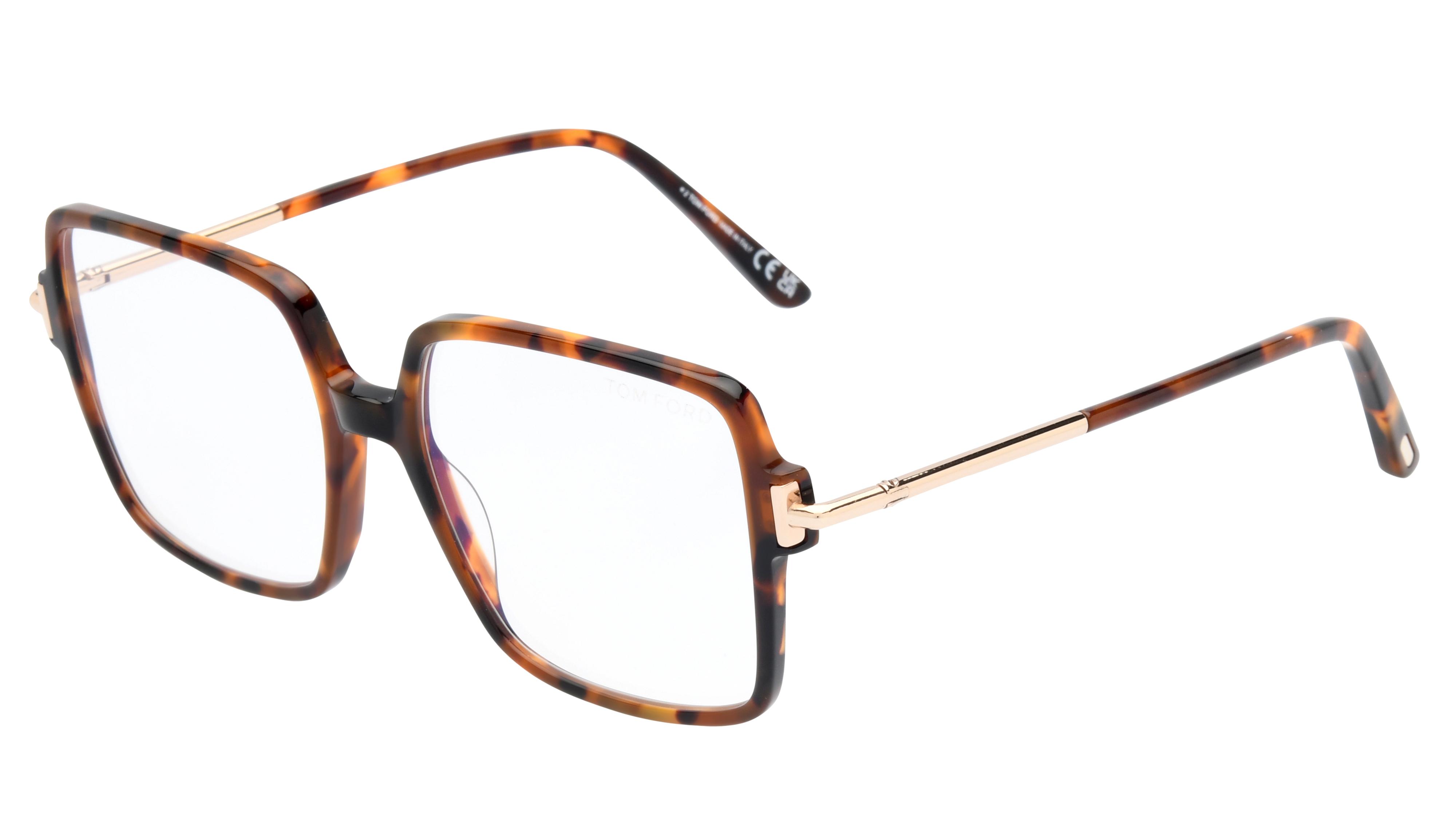 Lunettes de vue Tom Ford Femme Marron Carré Tf5915-B Trois-Quart