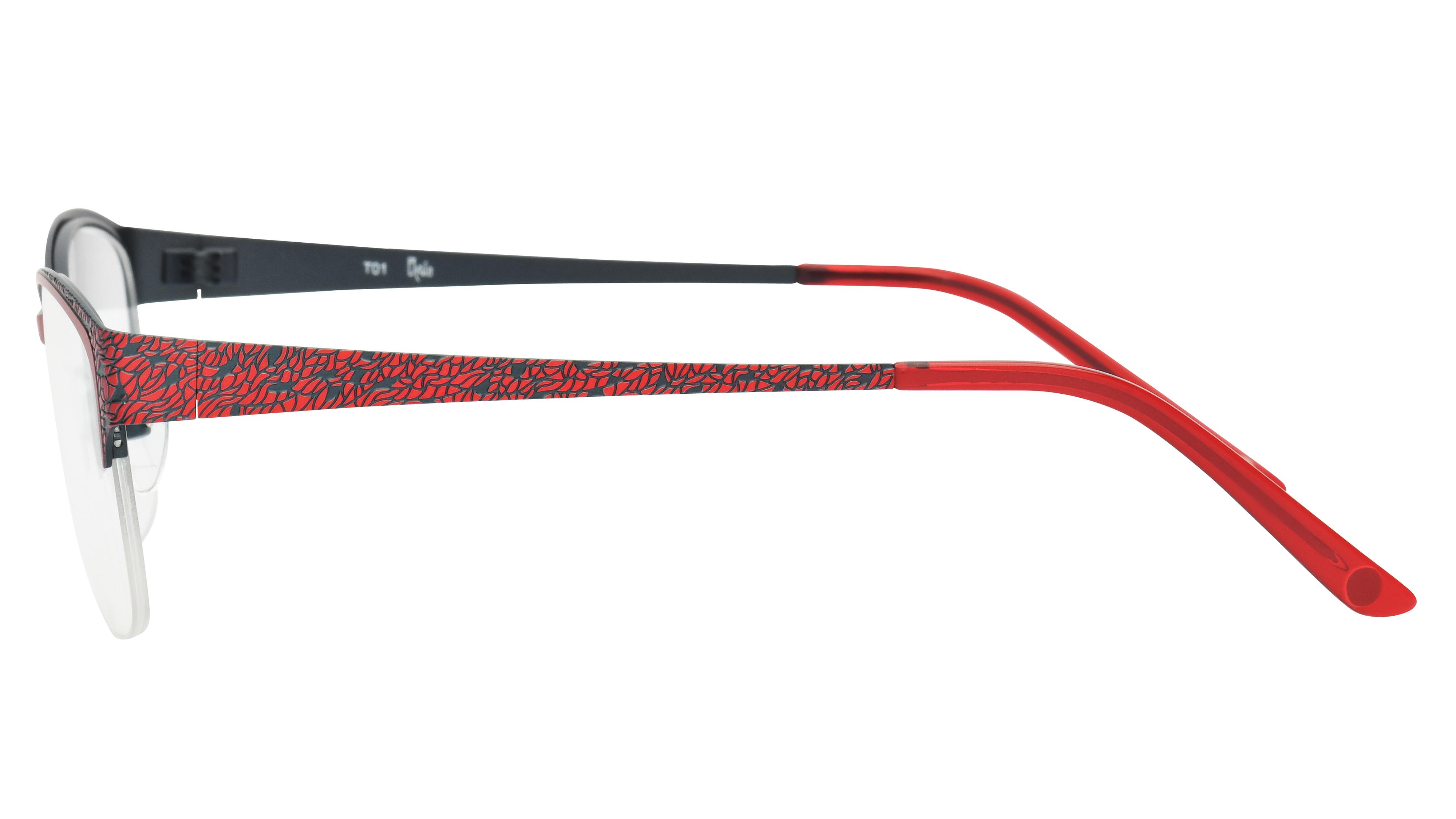 Lunettes de vue Baïa Femme Rouge Rectangle Baa2007 Gauche