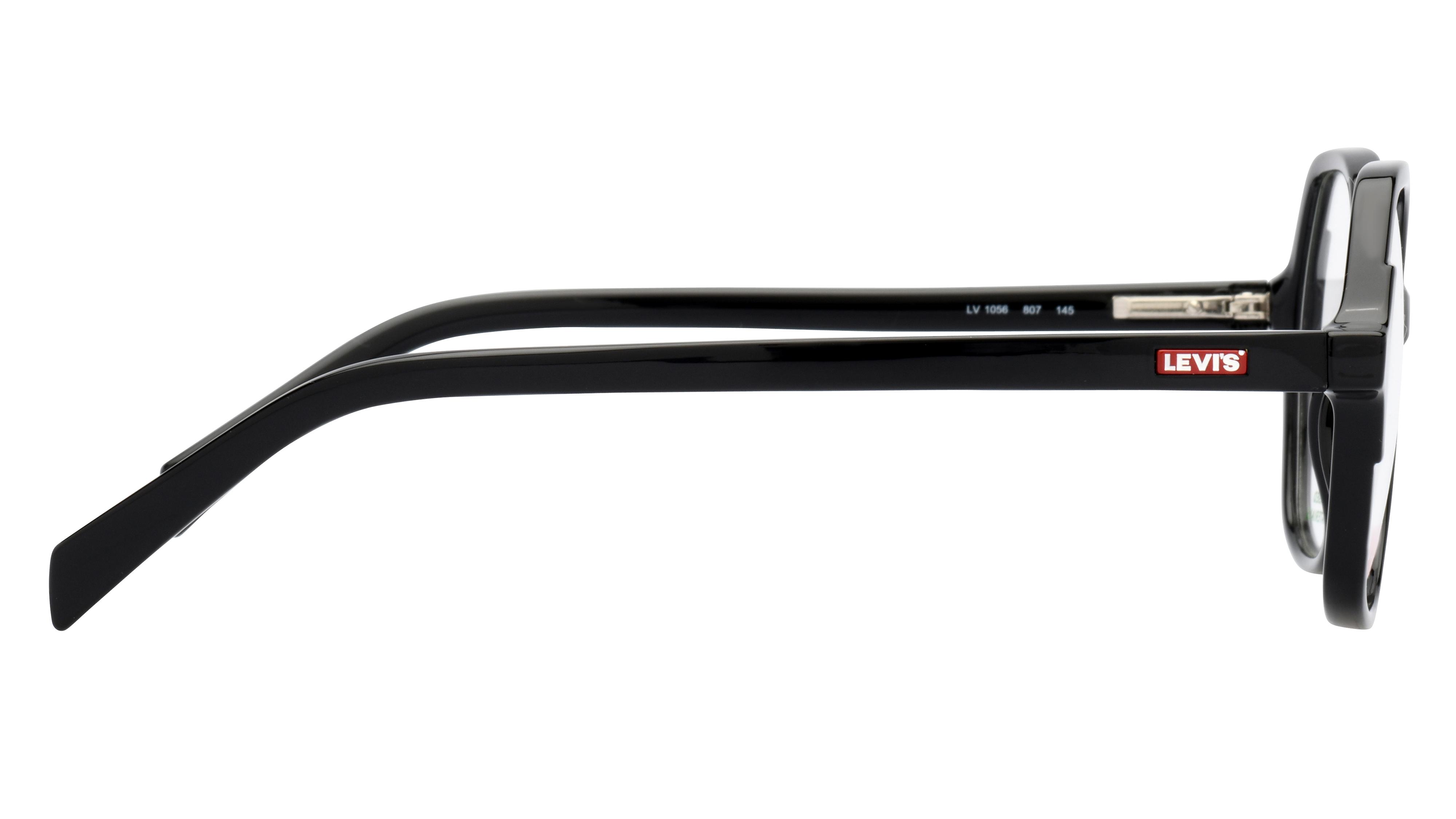 Lunettes de vue Levi's Femme Noir Ronde Lv1056 Droite
