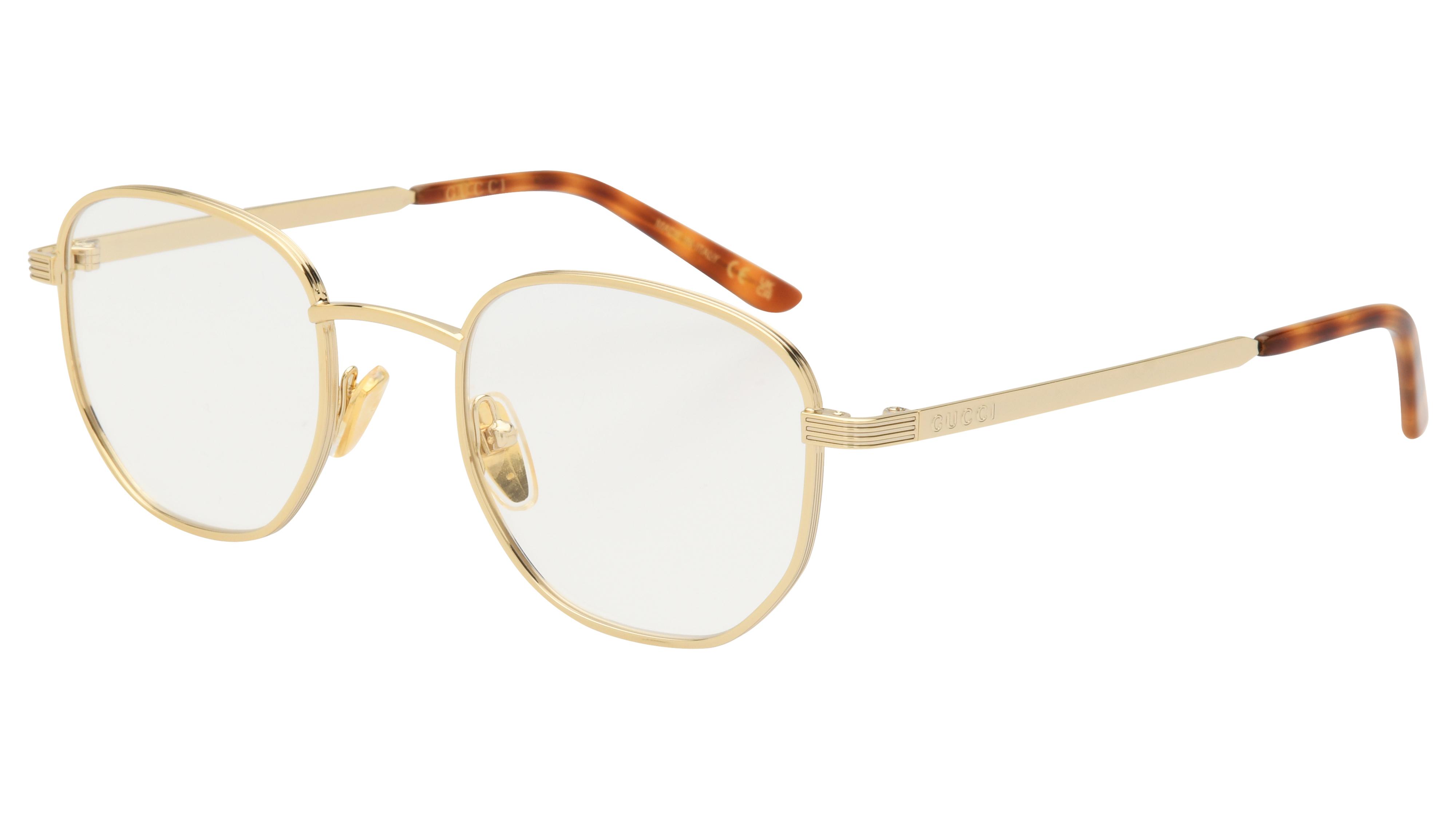 Lunettes de vue Gucci Femme Or Ronde Gg2224O Trois-Quart