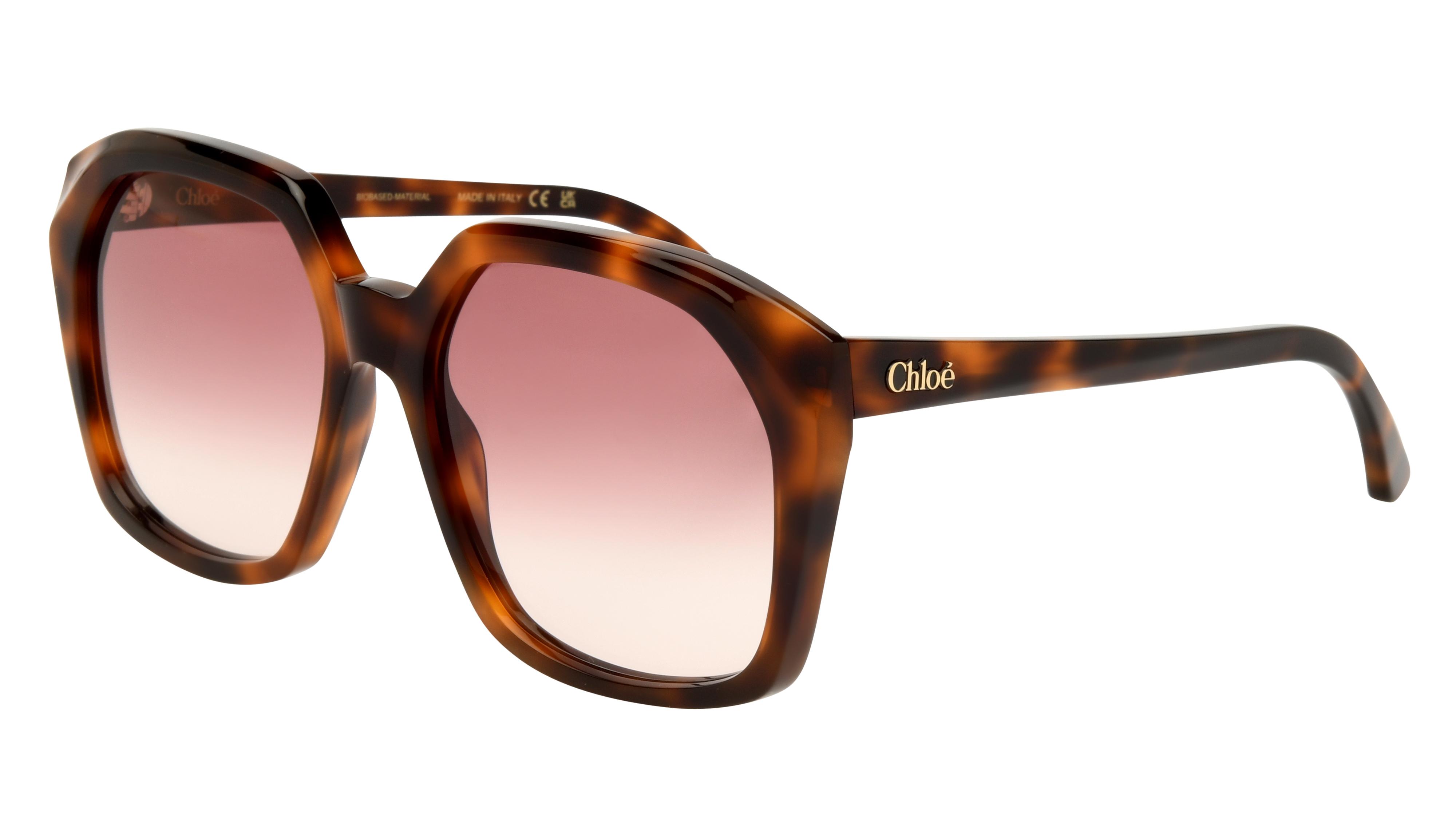 Lunettes de soleil Chloé Femme Écaille Carré CH0280S Trois-Quart
